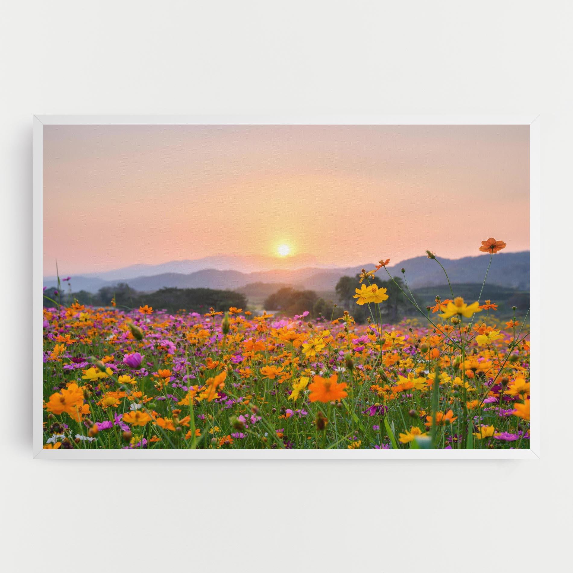 Картина на платно Sunset Mountain Flowerf mockup 0