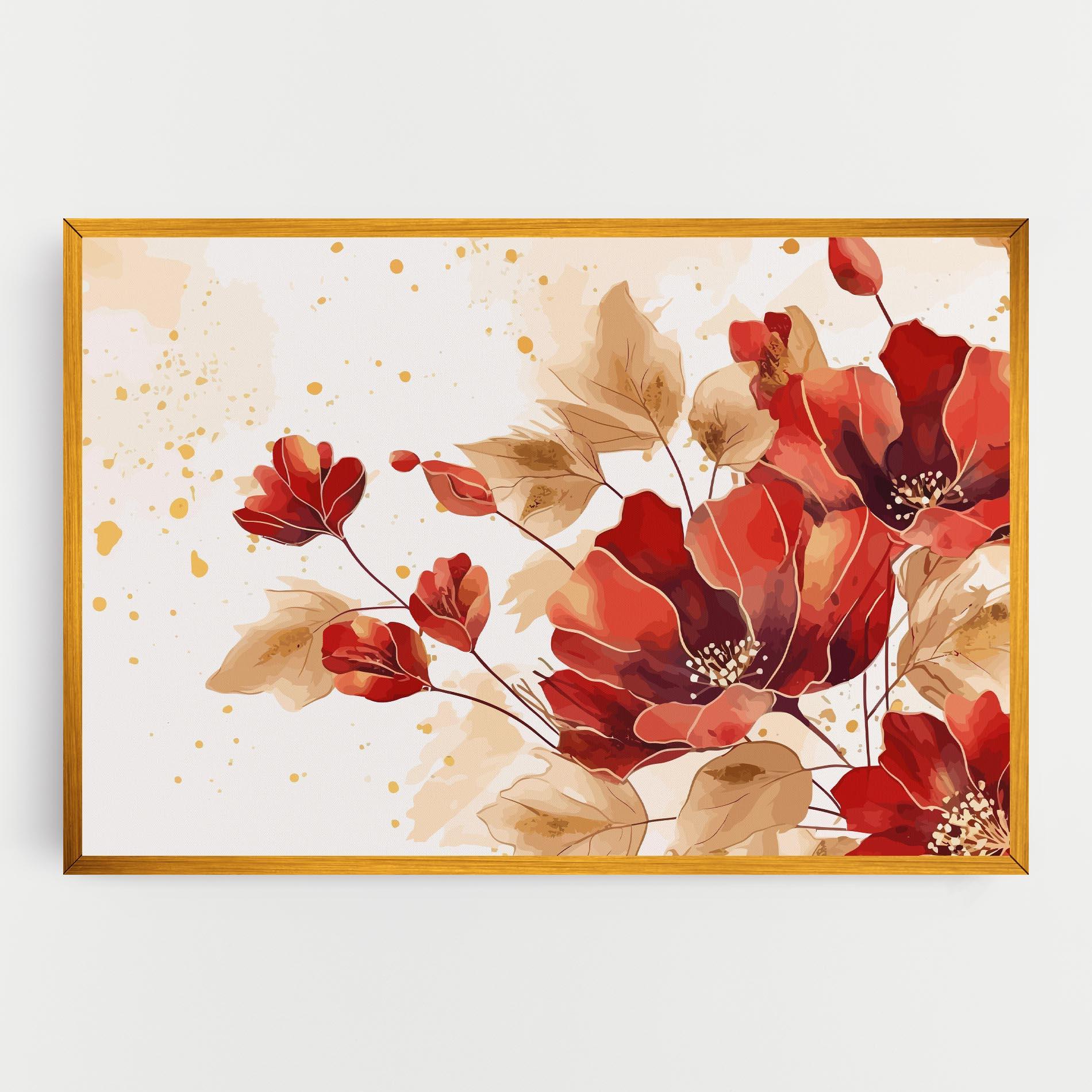 Картина на платно Red Wild Gold mockup 0