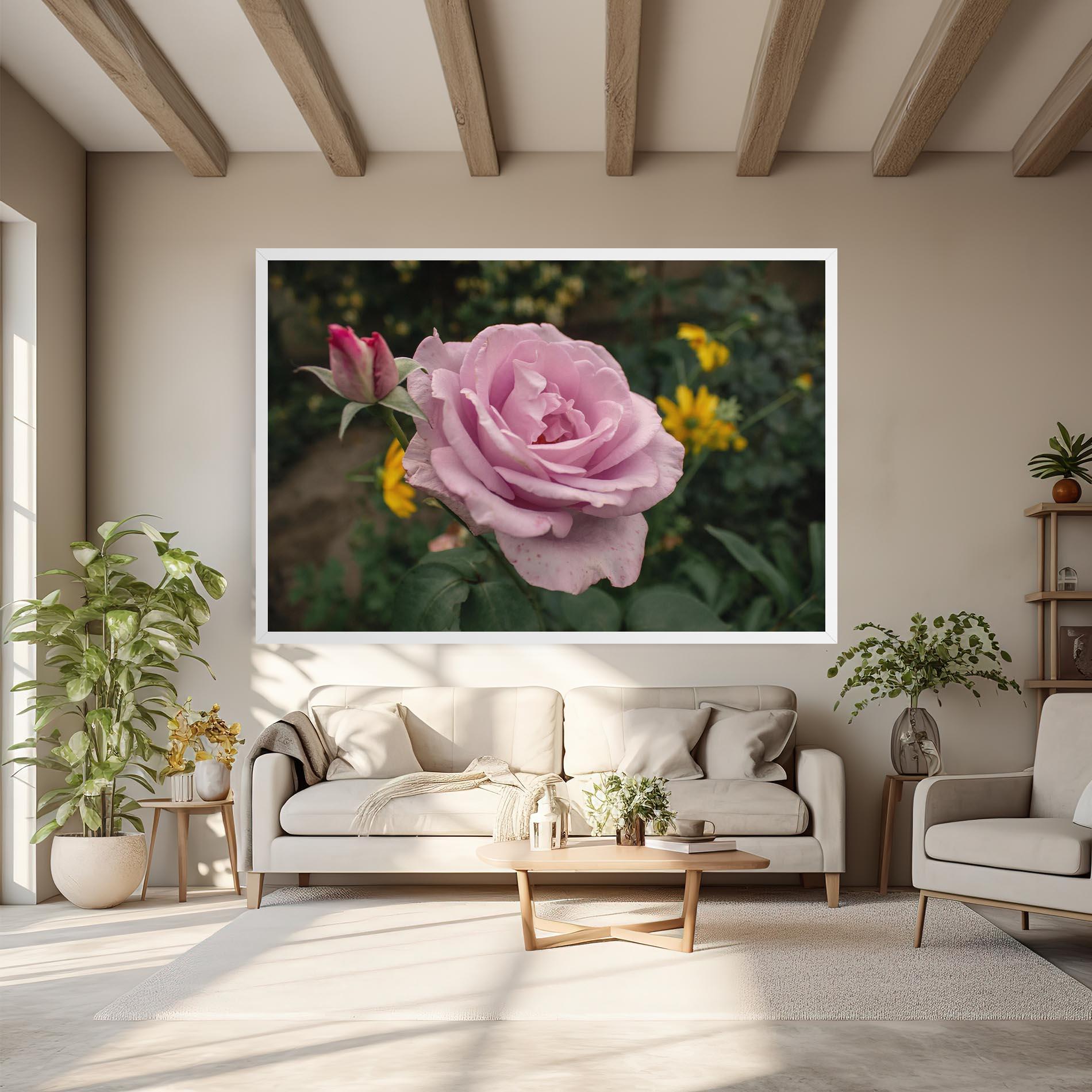 Картина на платно Garden Pink Rose mockup 6