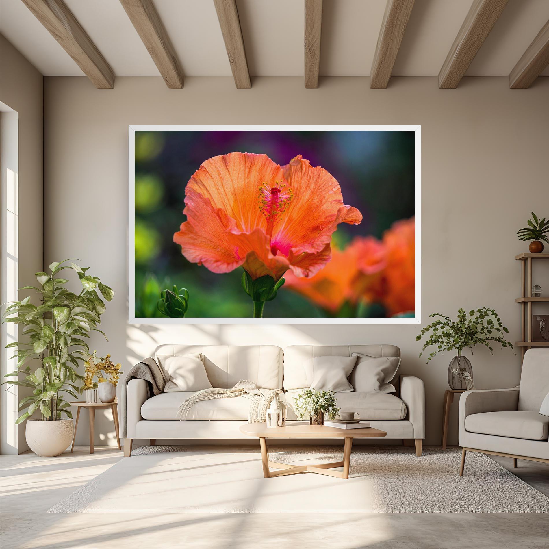 Картина на платно Orange Wild Flower mockup 6