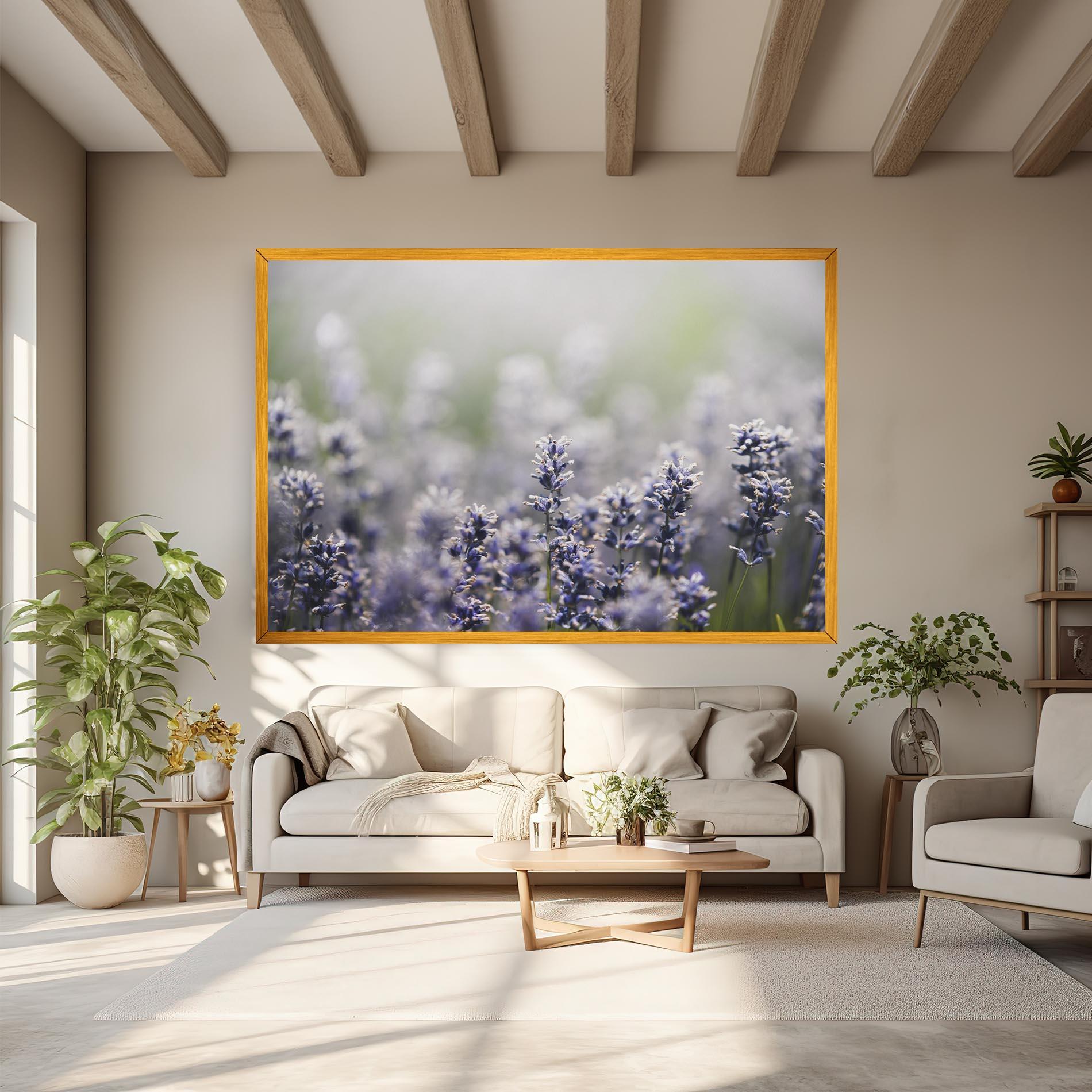 Картина на платно White Purple Wild mockup 6