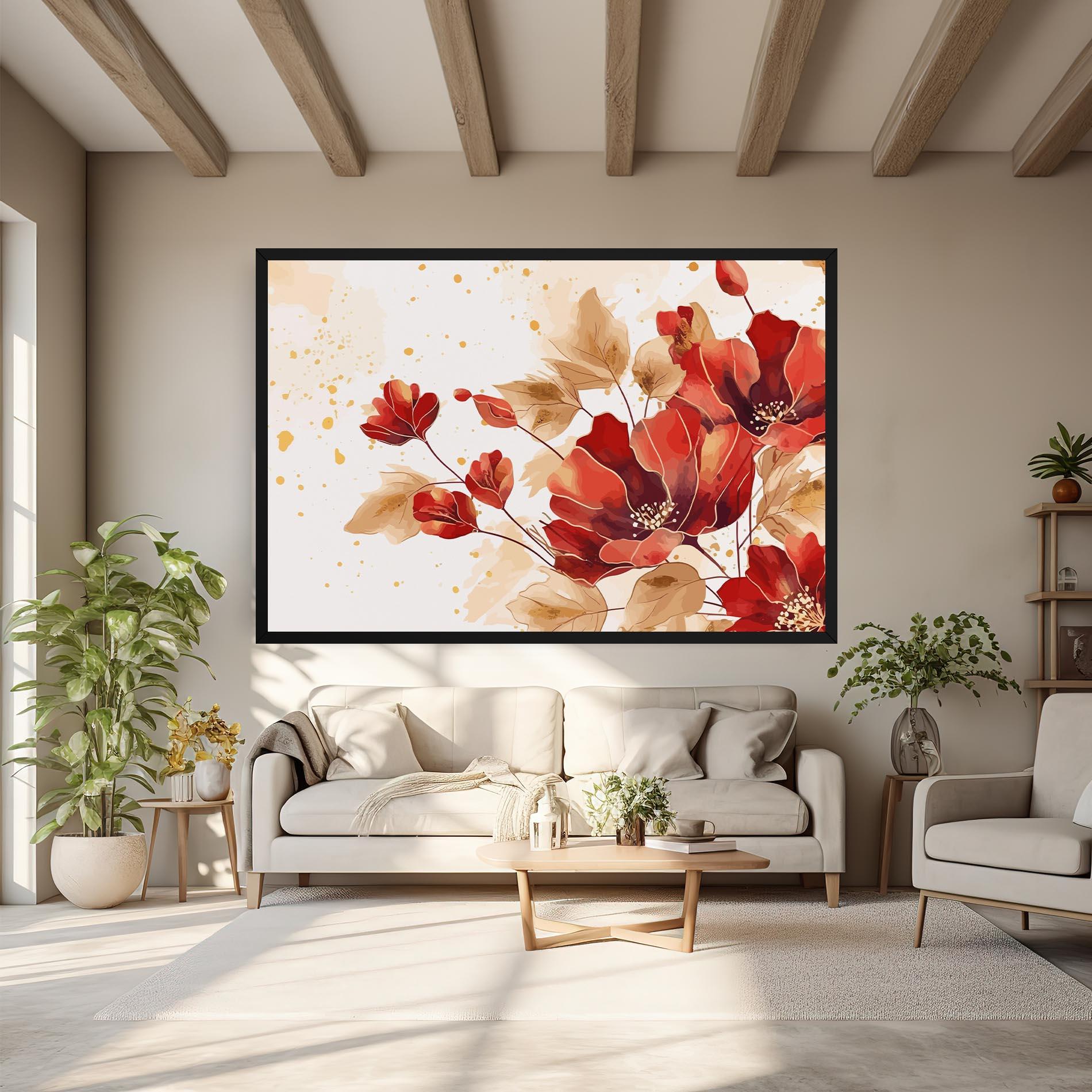 Картина на платно Red Wild Gold mockup 6