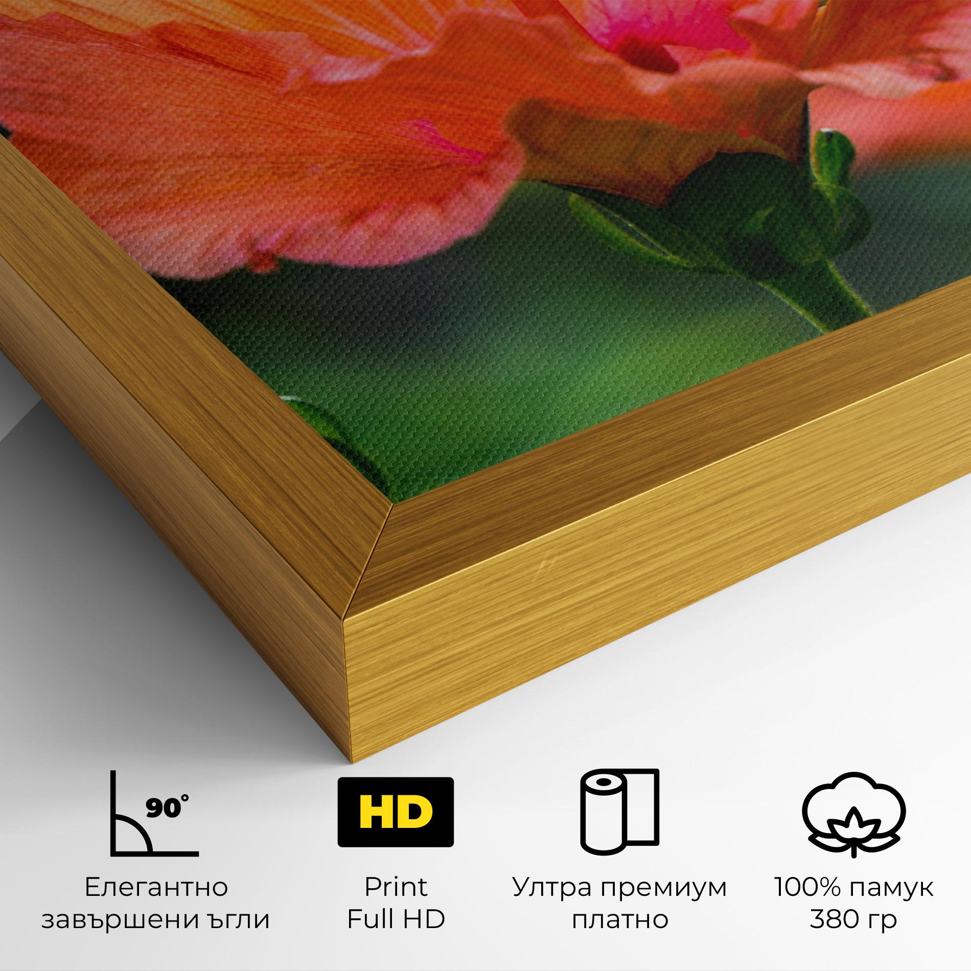Картина на платно Orange Wild Flower mockup 4