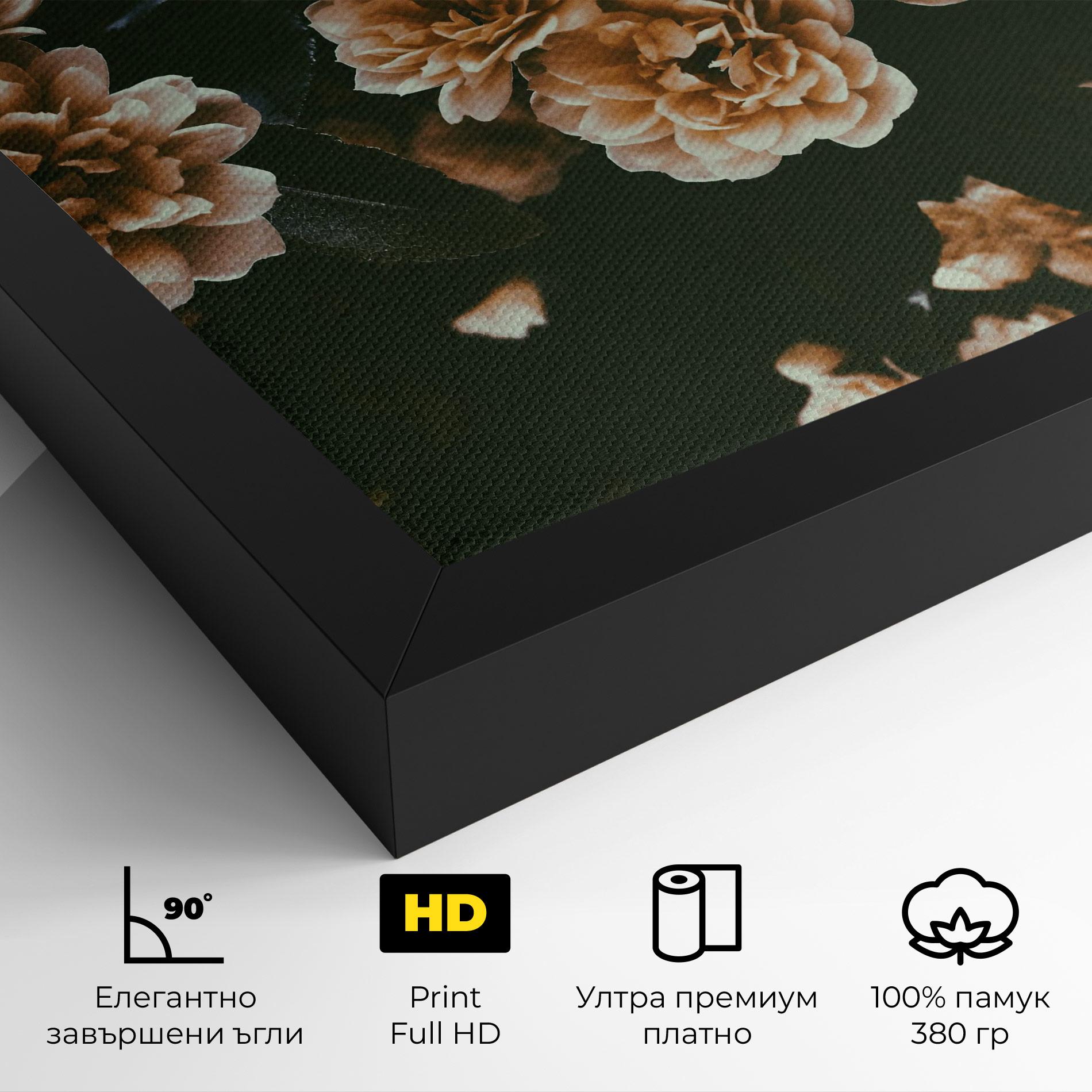Картина на платно Wild Cream Flower mockup 4