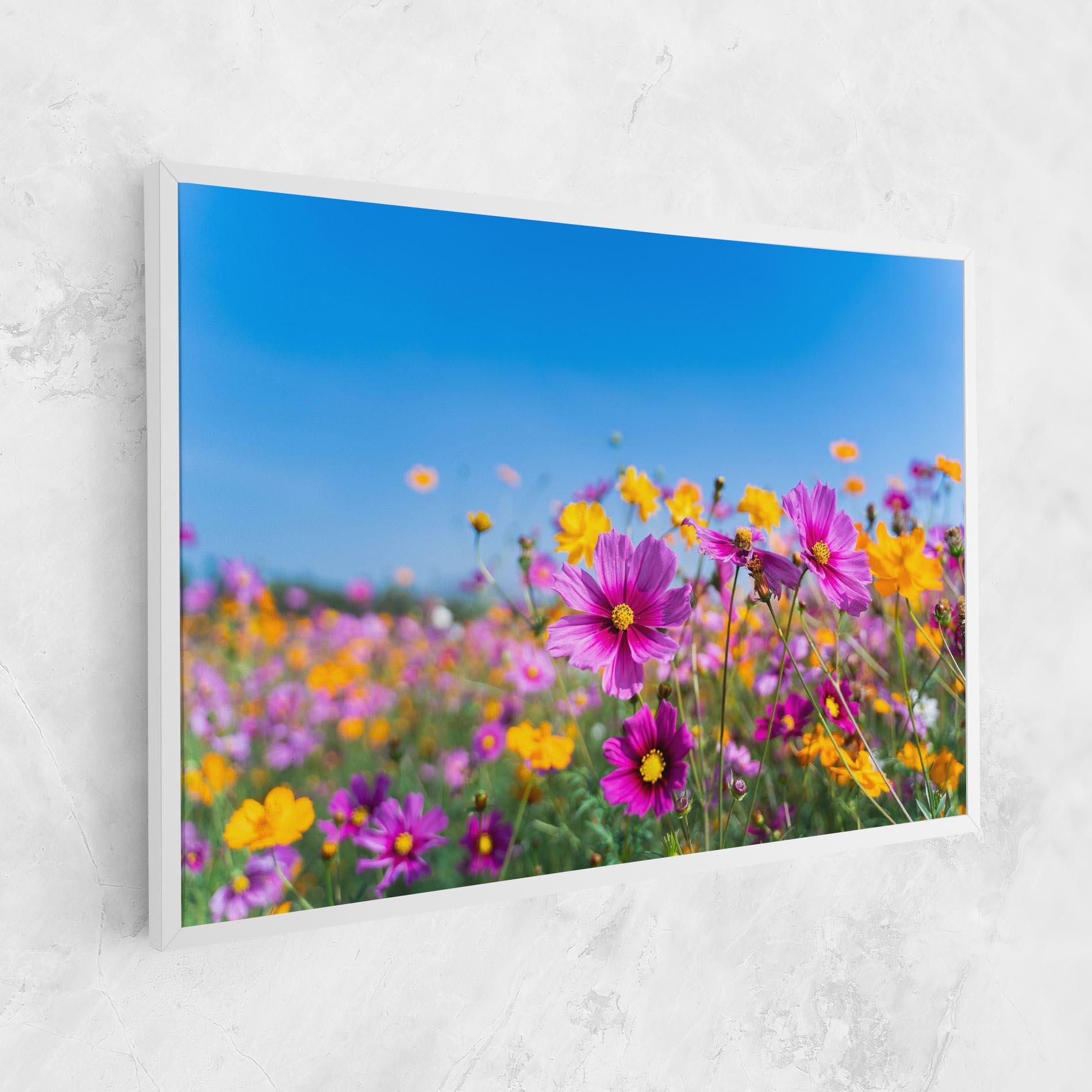 Картина на платно Cosmos Flowers Grassland mockup 1