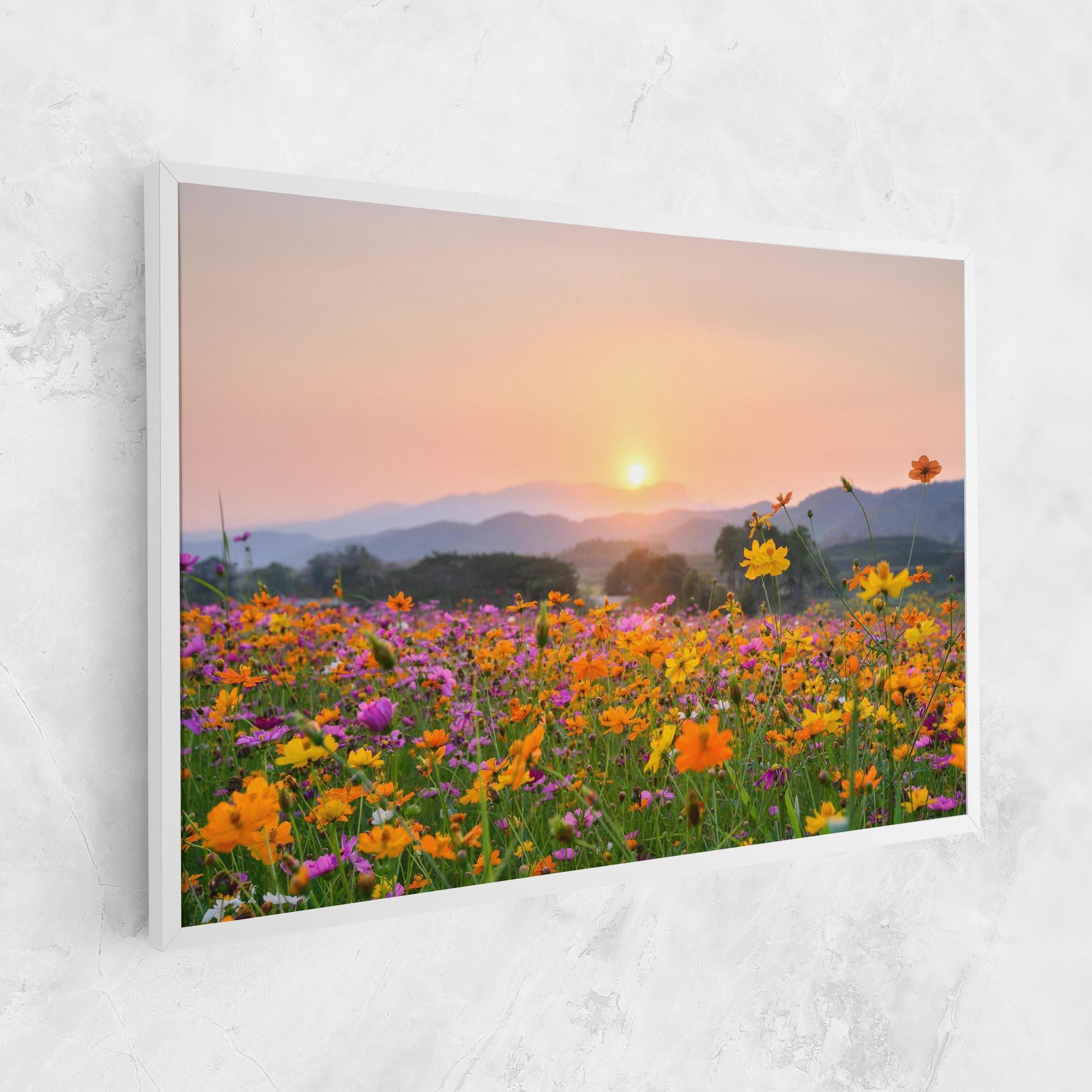 Картина на платно Sunset Mountain Flowerf mockup 1