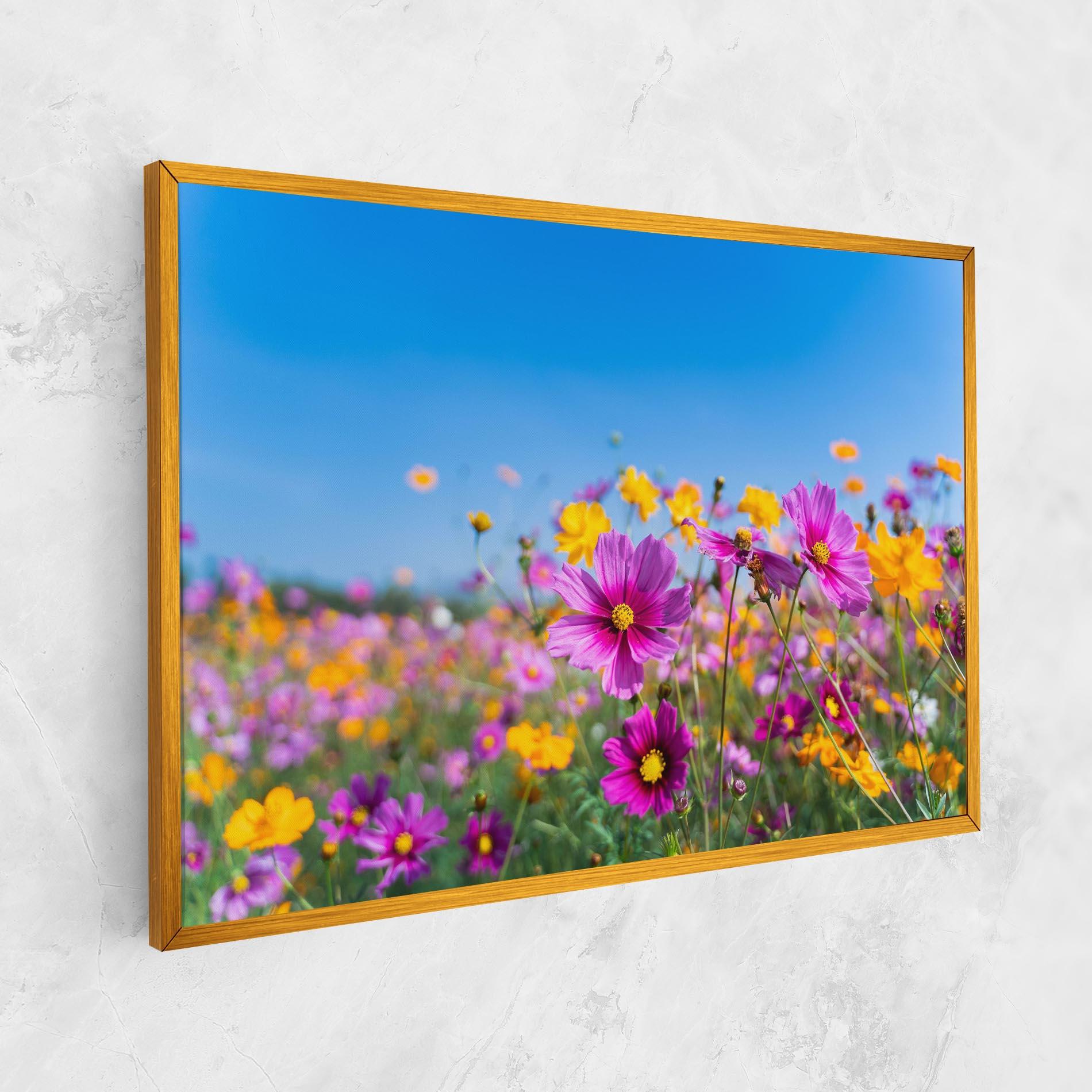 Картина на платно Cosmos Flowers Grassland mockup 1