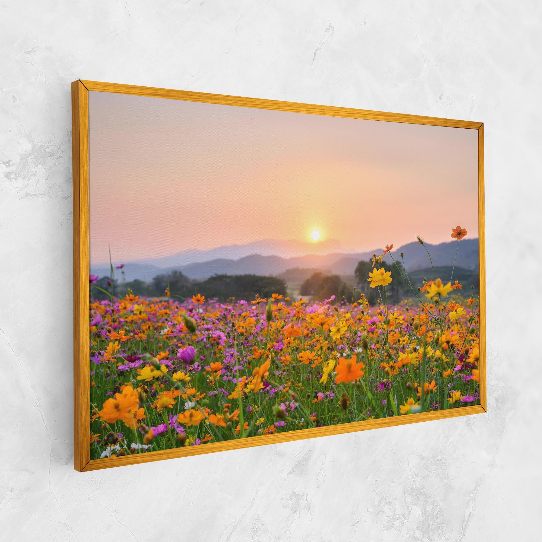 Картина на платно Sunset Mountain Flowerf mockup 1