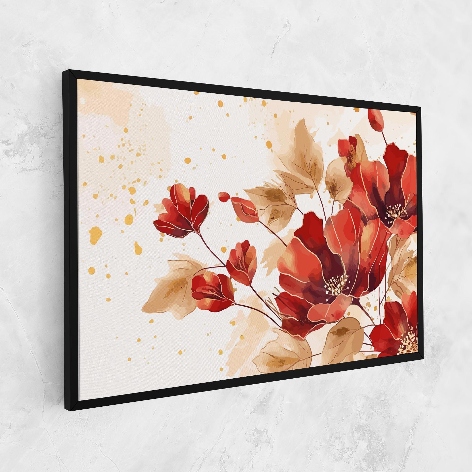 Картина на платно Red Wild Gold mockup 1