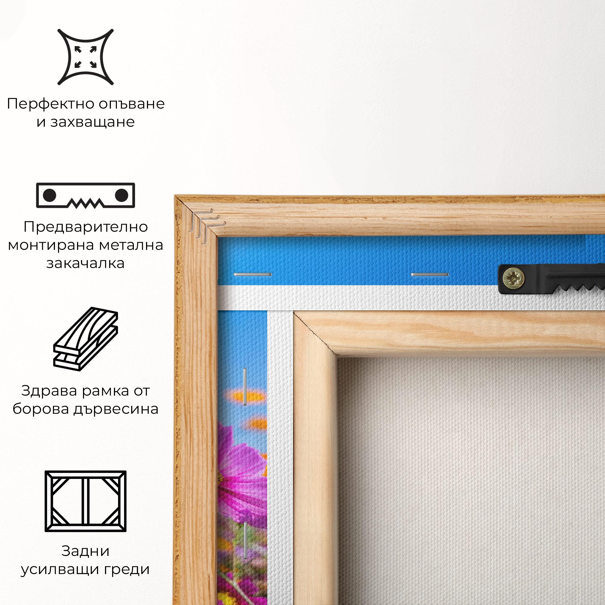 Картина на платно Cosmos Flowers Grassland mockup 5