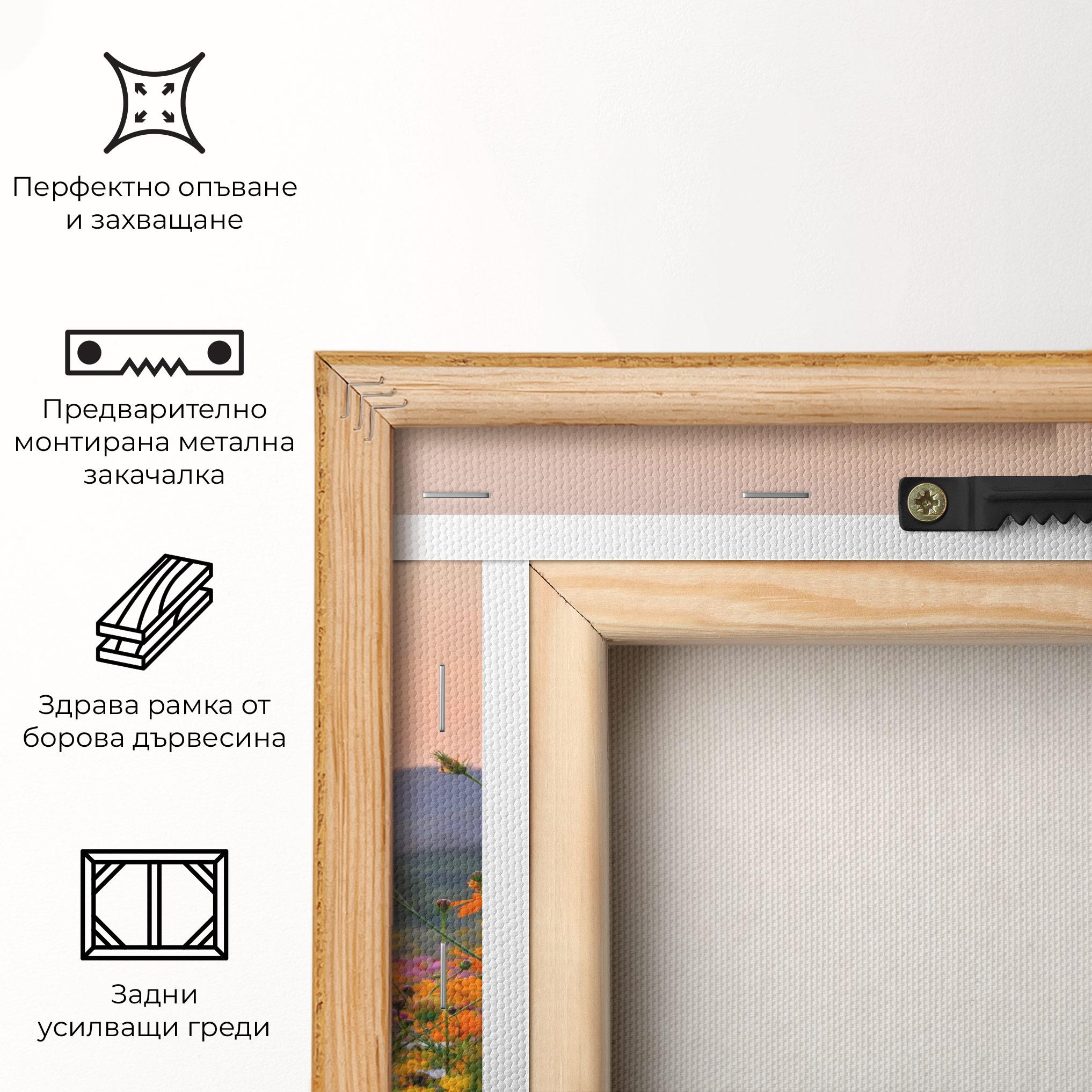 Картина на платно Sunset Mountain Flowerf mockup 5