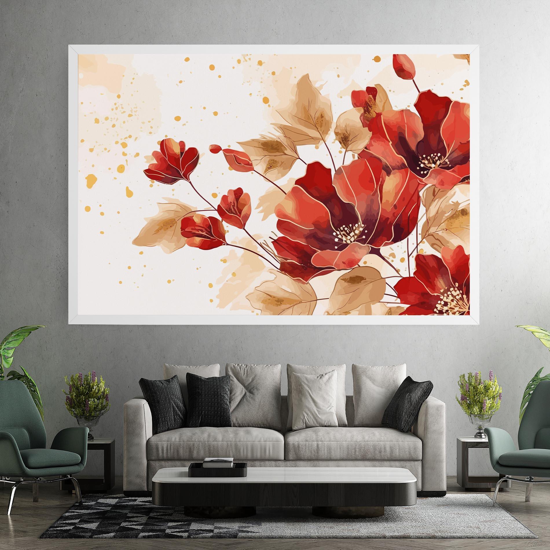 Картина на платно Red Wild Gold mockup 7