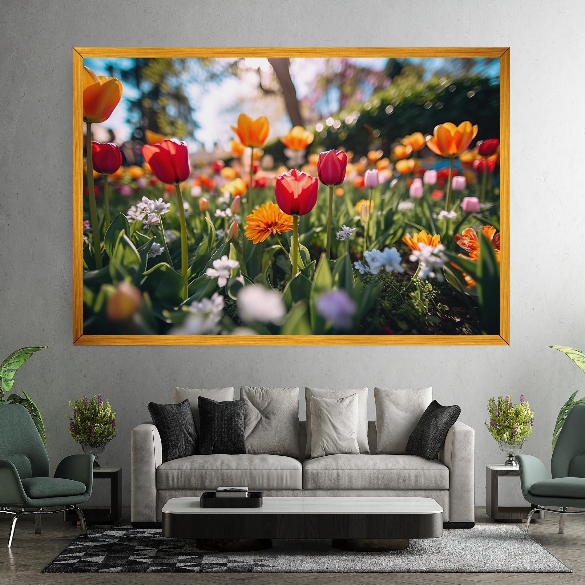 Картина на платно Garden Tulips Mix mockup 7