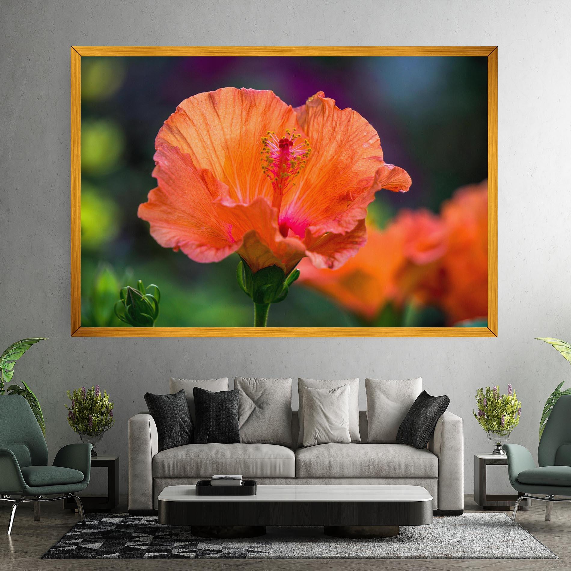 Картина на платно Orange Wild Flower mockup 7