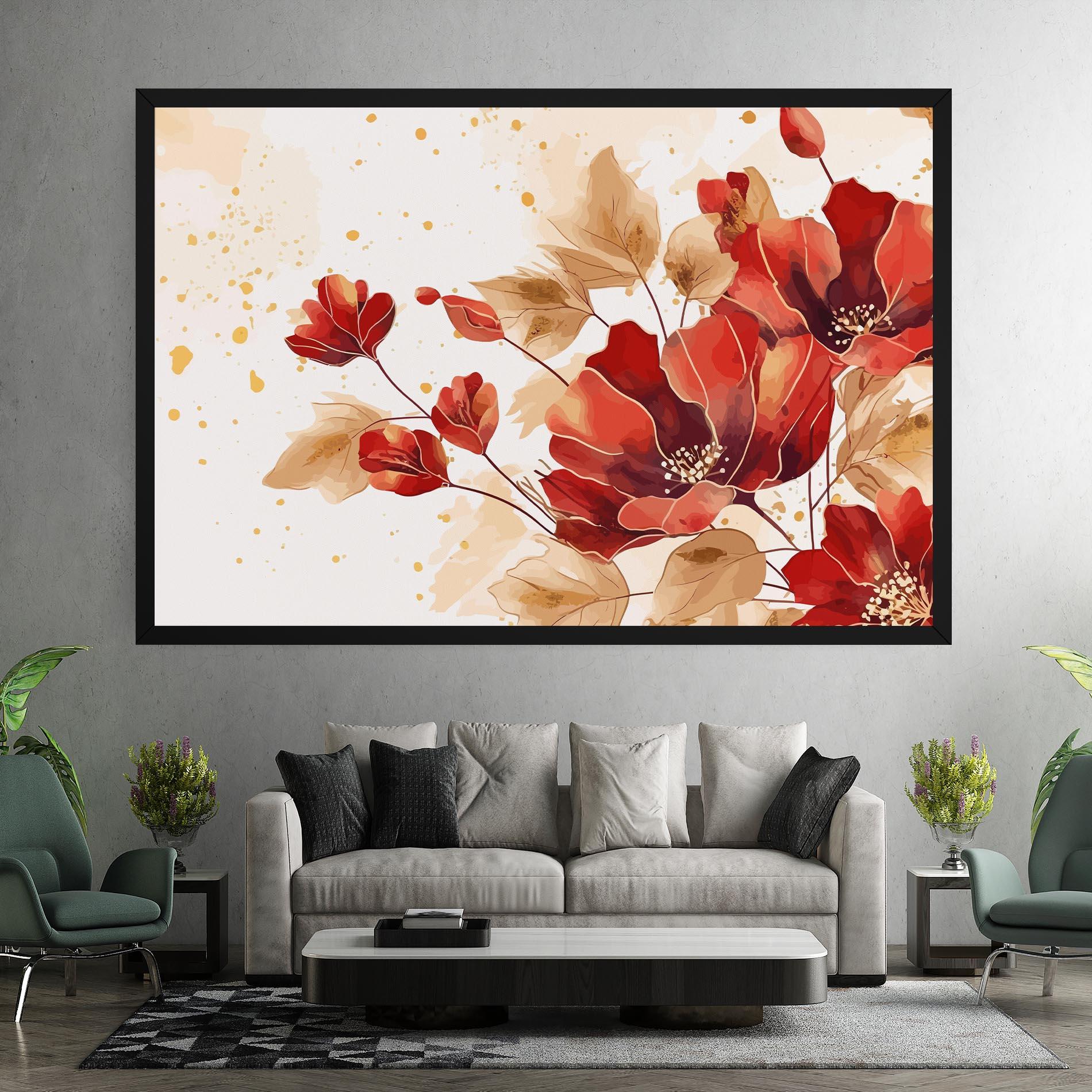 Картина на платно Red Wild Gold mockup 7