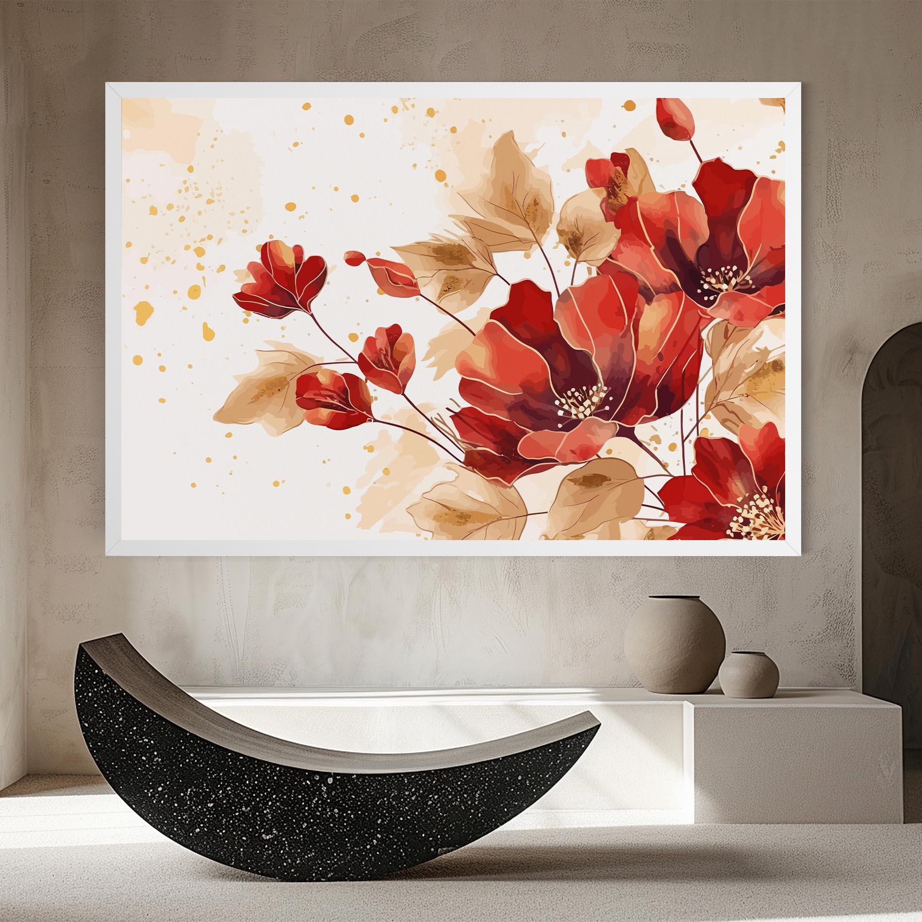 Картина на платно Red Wild Gold mockup 8