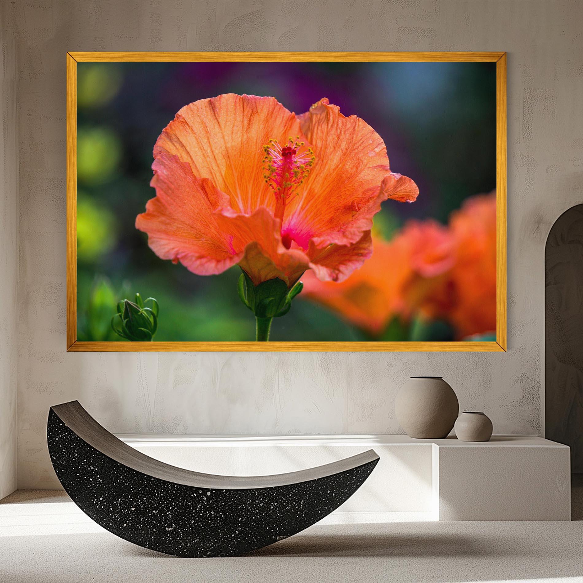 Картина на платно Orange Wild Flower mockup 8