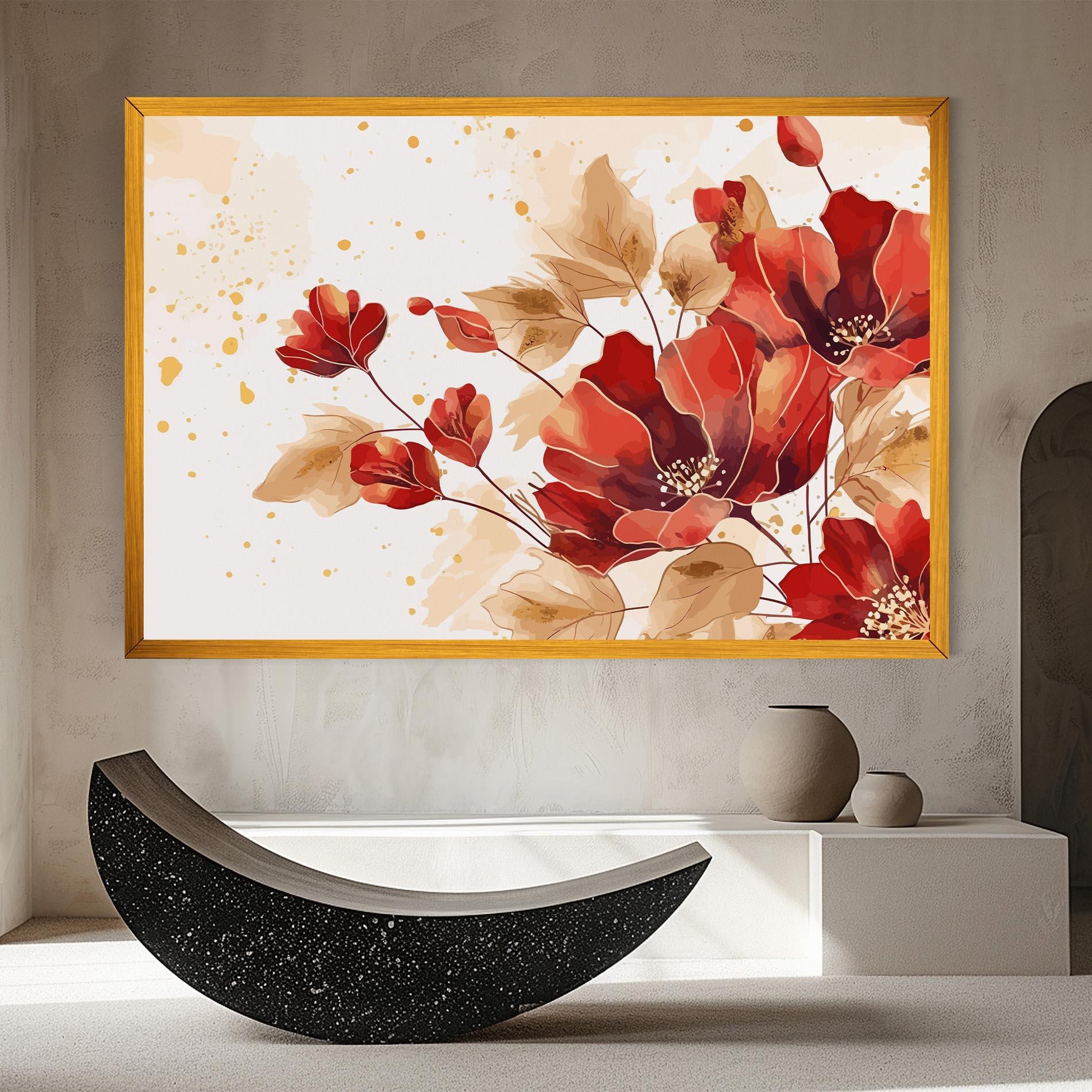 Картина на платно Red Wild Gold mockup 8