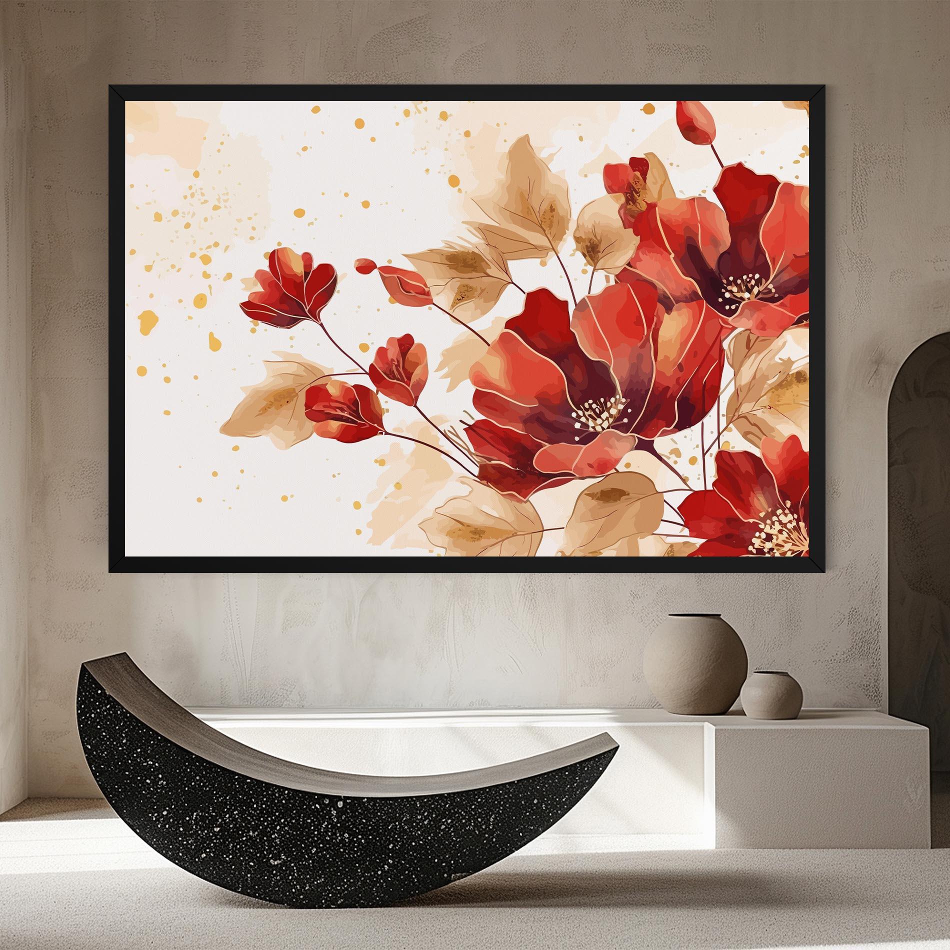 Картина на платно Red Wild Gold mockup 8