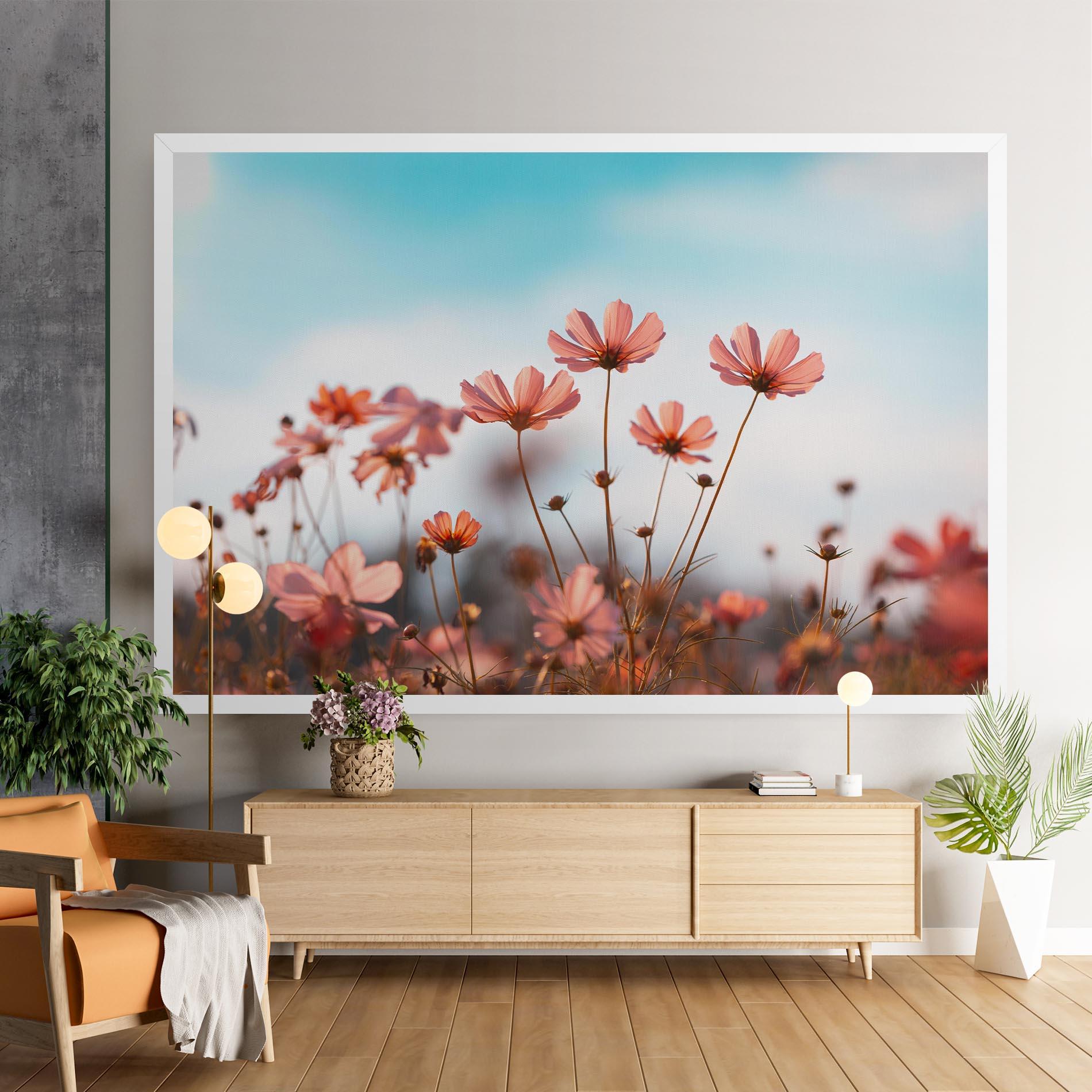 Картина на платно Cosmos Flowers Beautiful mockup 9