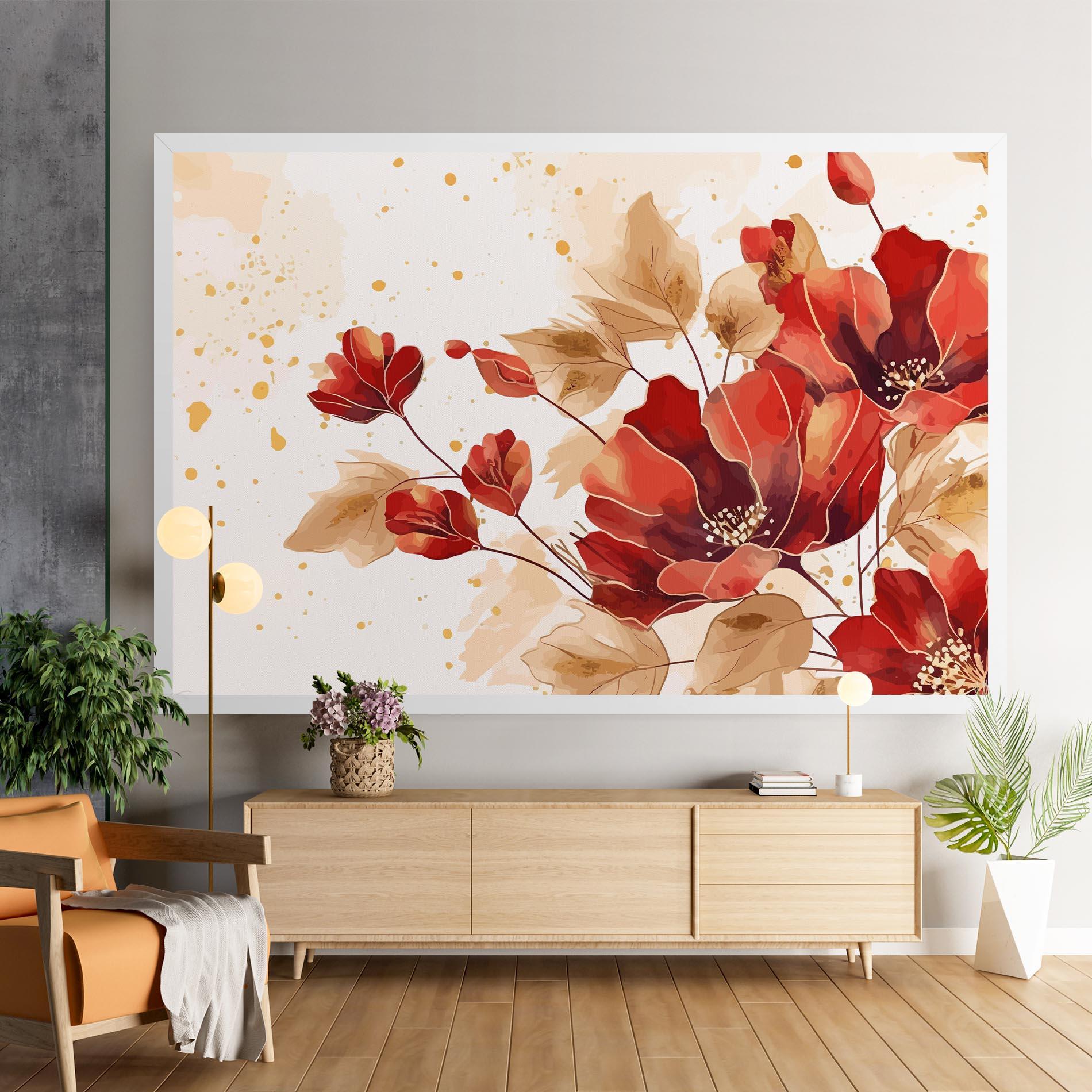 Картина на платно Red Wild Gold mockup 9