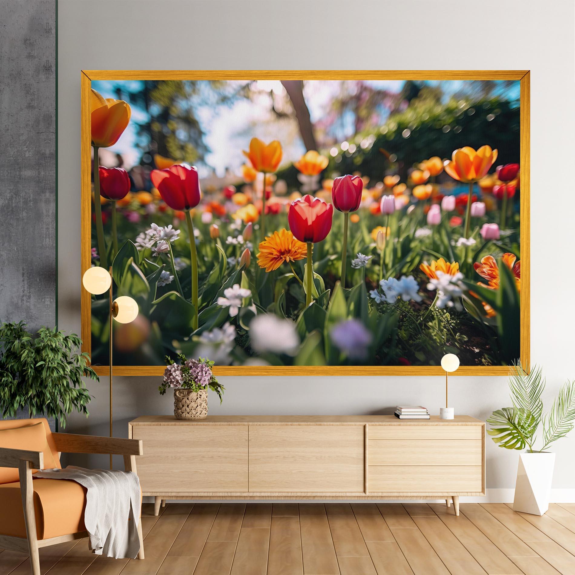 Картина на платно Garden Tulips Mix mockup 9