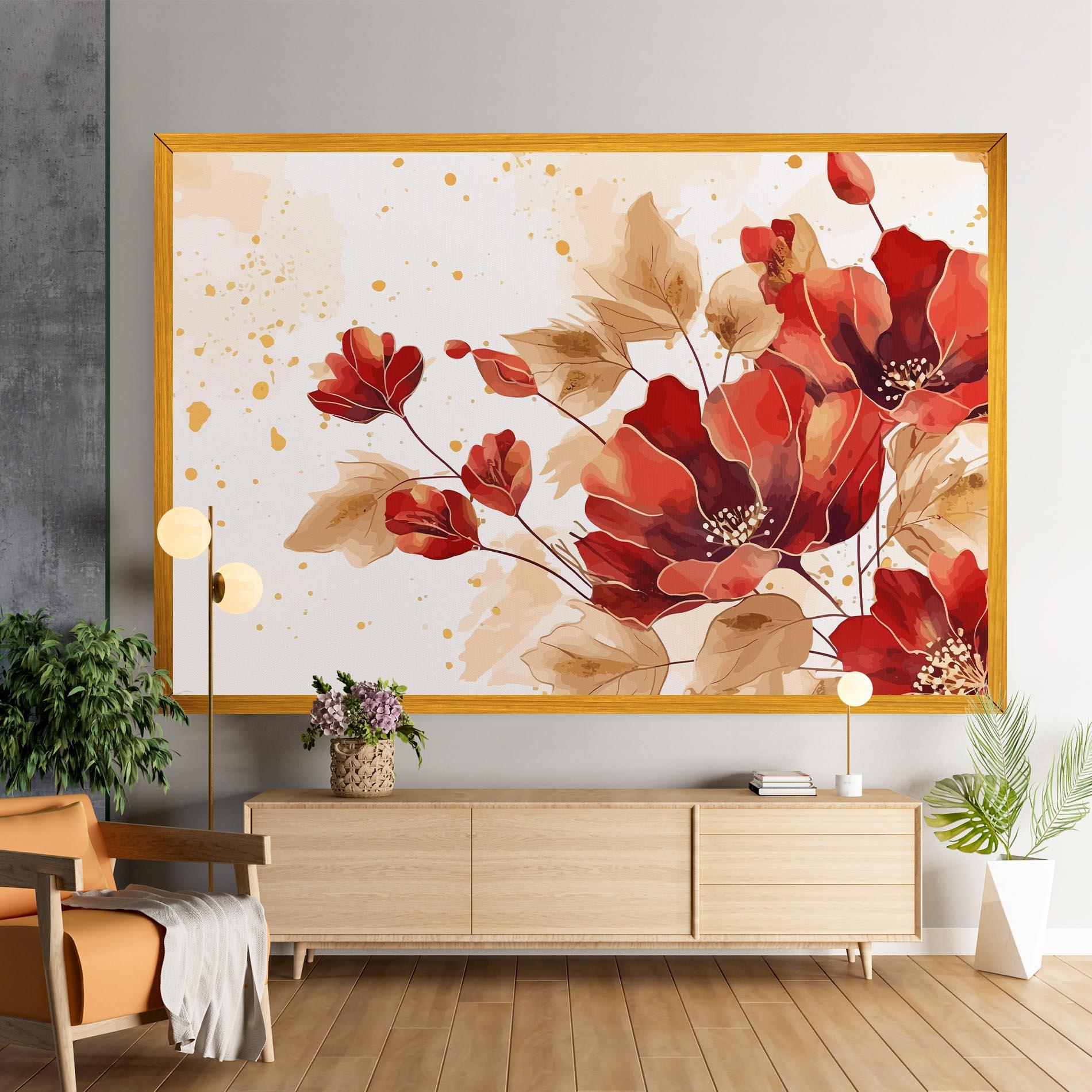 Картина на платно Red Wild Gold mockup 9