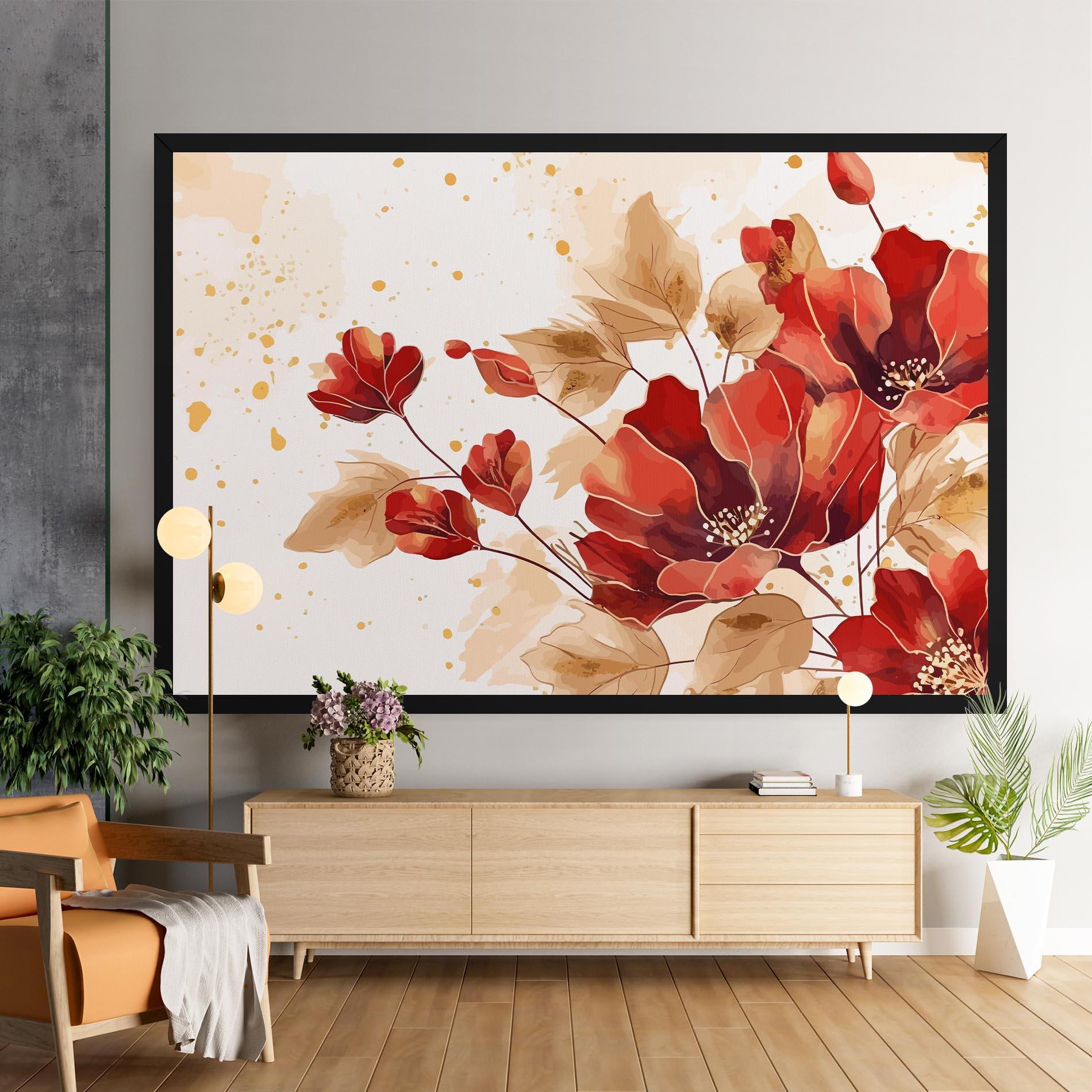 Картина на платно Red Wild Gold mockup 9