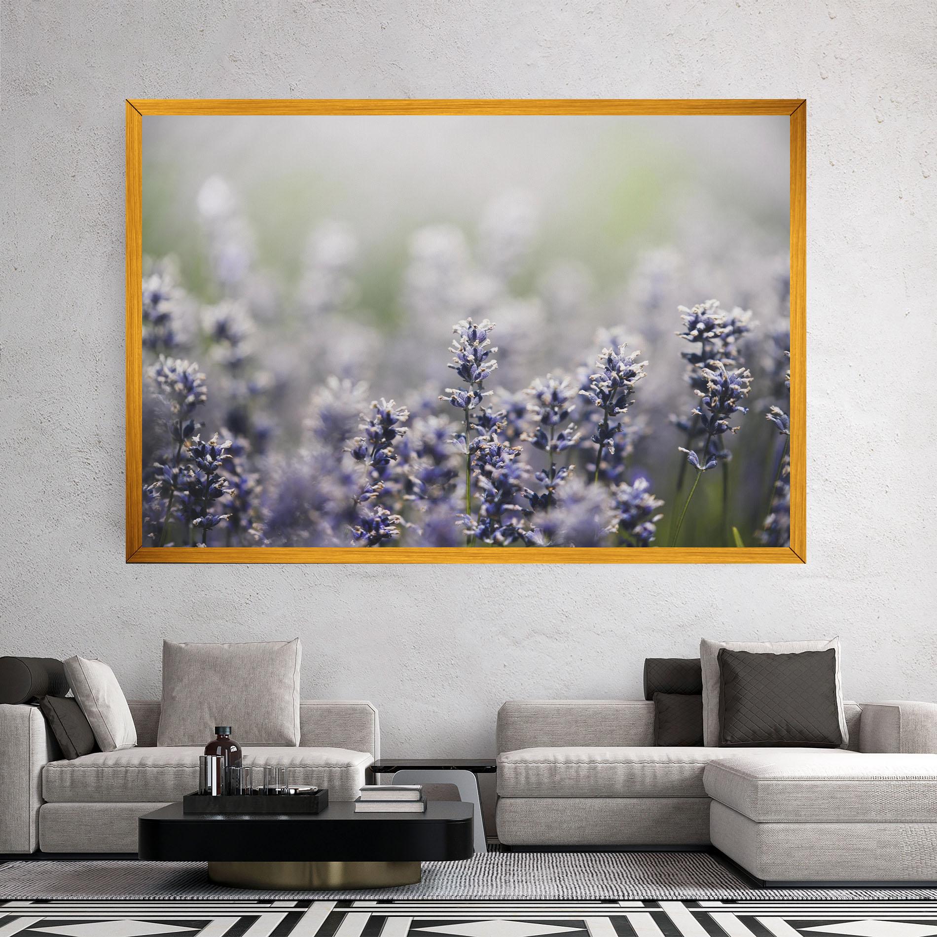 Картина на платно White Purple Wild mockup 2