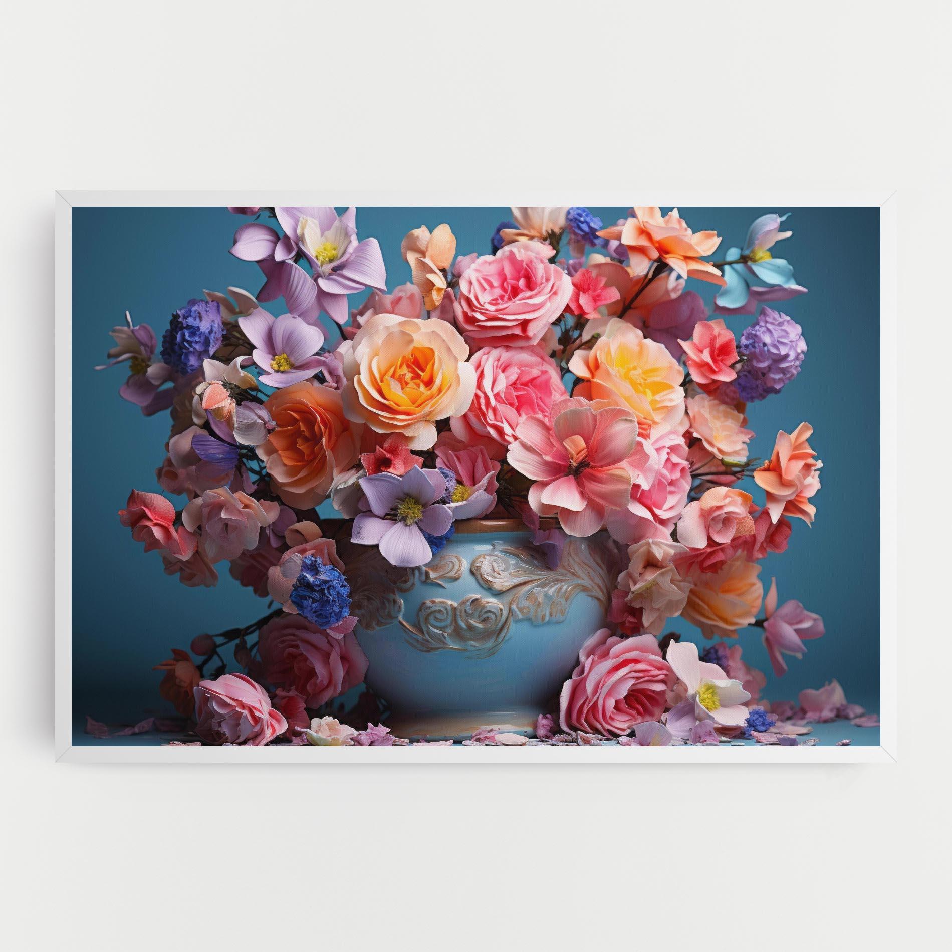 Картина на платно Blue Vase Flowers mockup 0