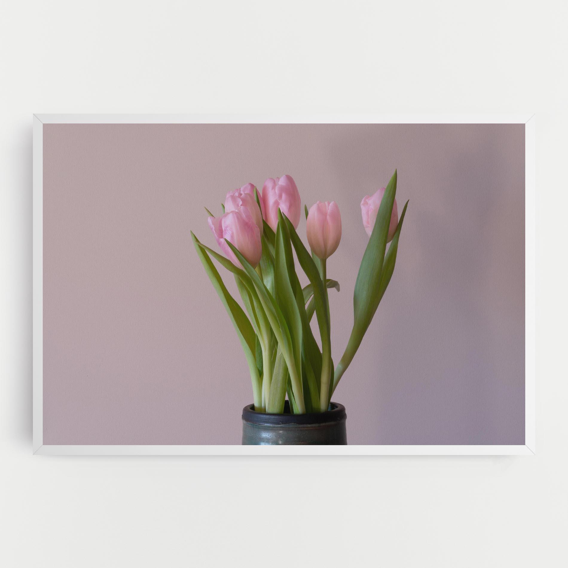 Картина на платно Pink Tulips Vase mockup 0