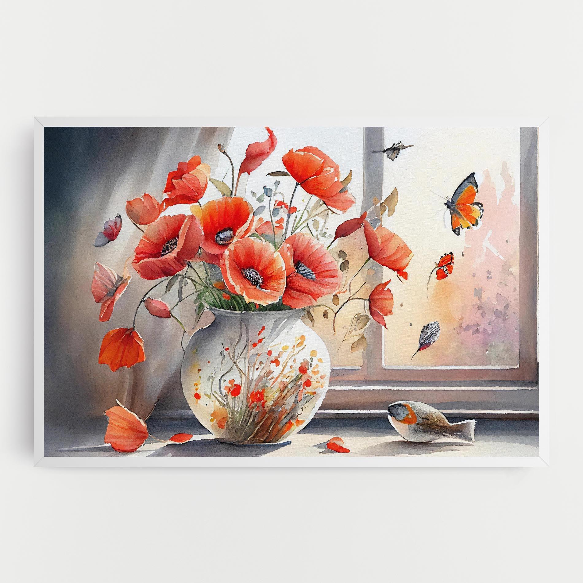 Картина на платно Poppies Vase mockup 0