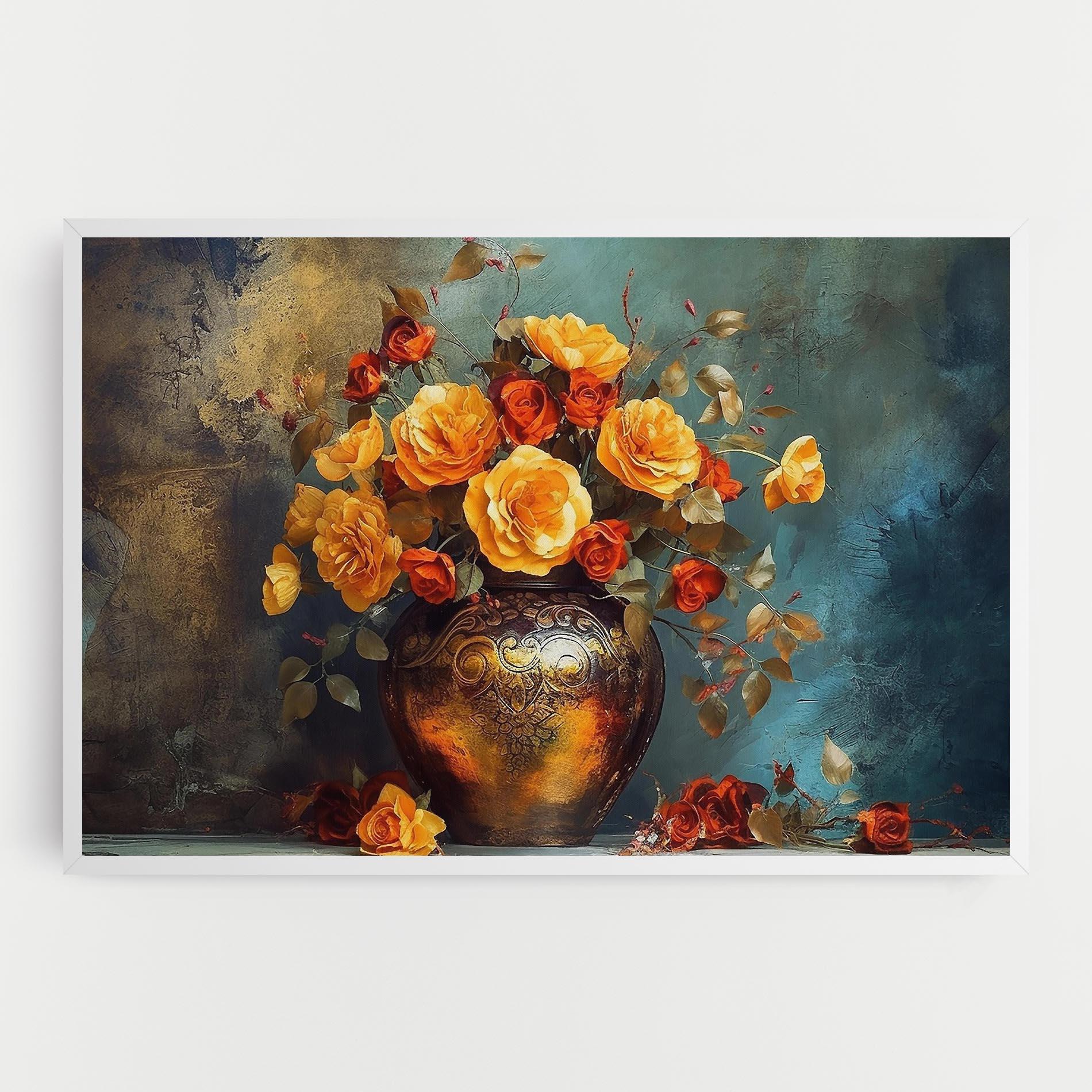 Картина на платно Red Orange Flower Vase mockup 0