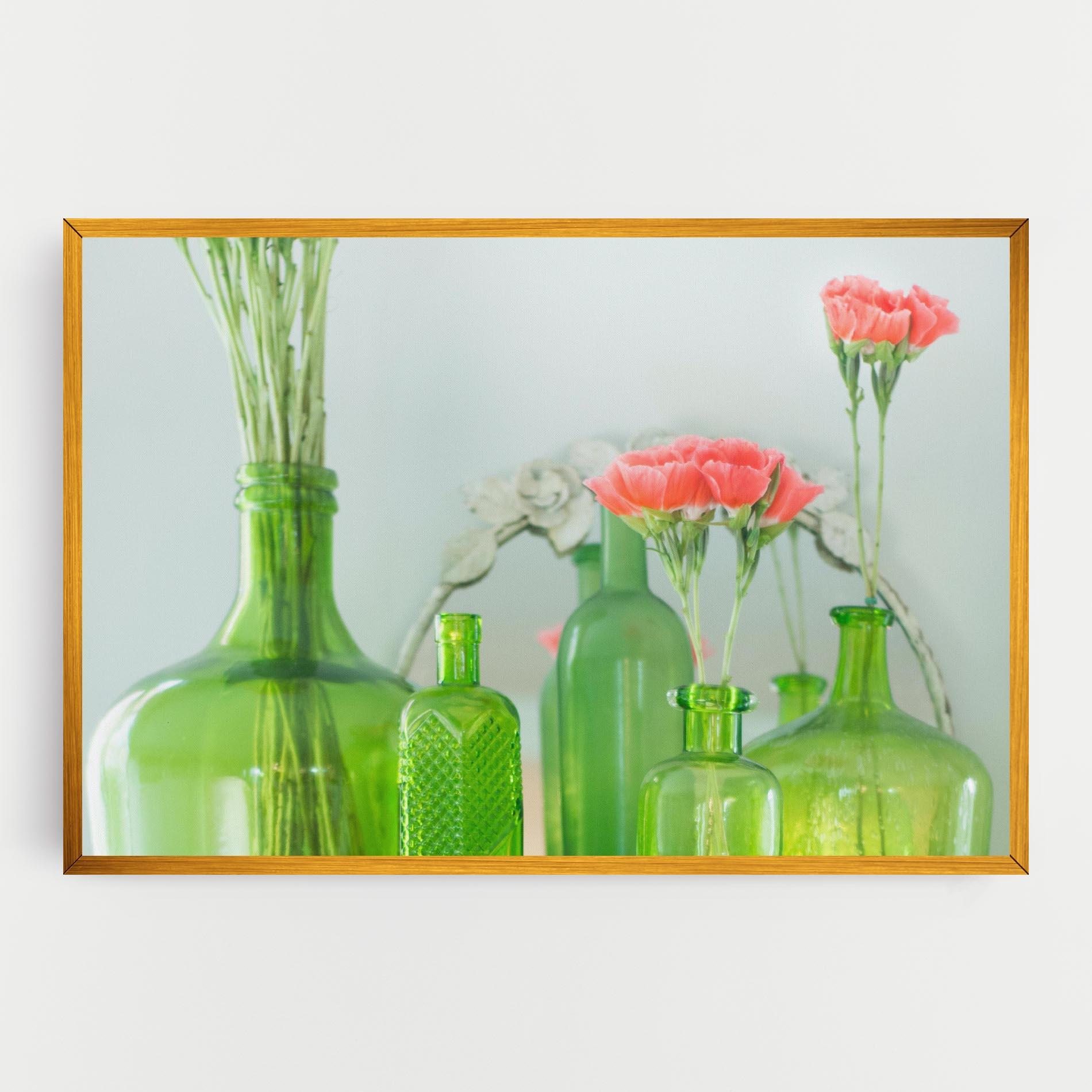 Картина на платно Green Vase Flowers mockup 0