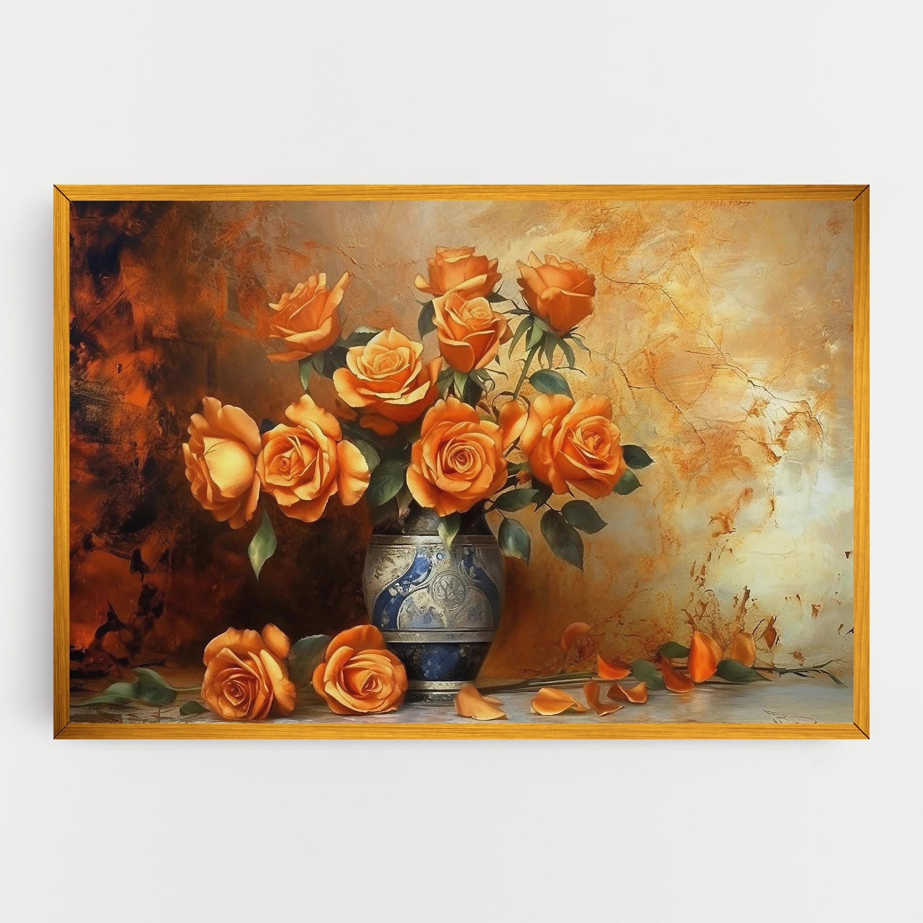 Pretty Orange Rose Vase mockup 0