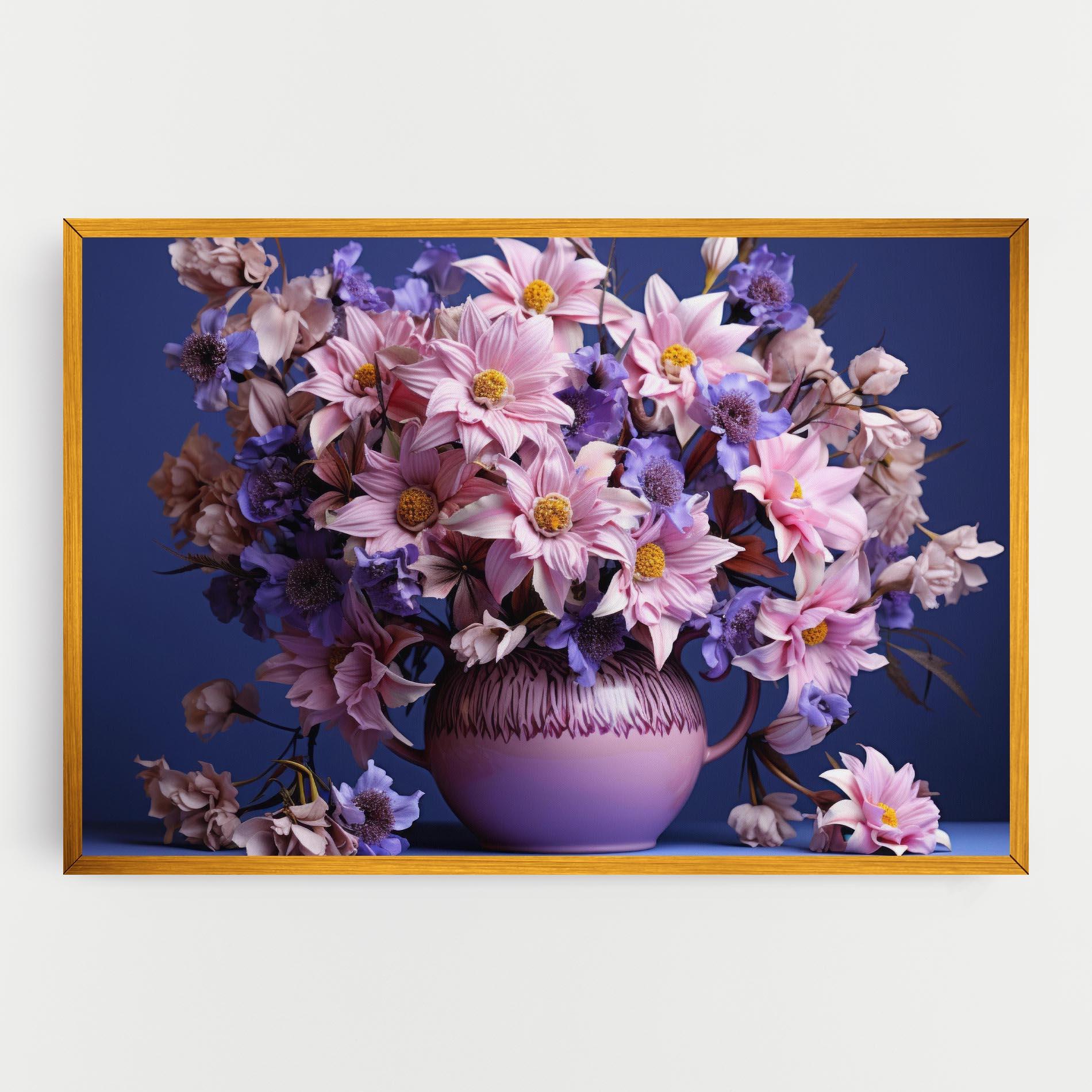 Картина на платно Purple Vase Flowers mockup 0