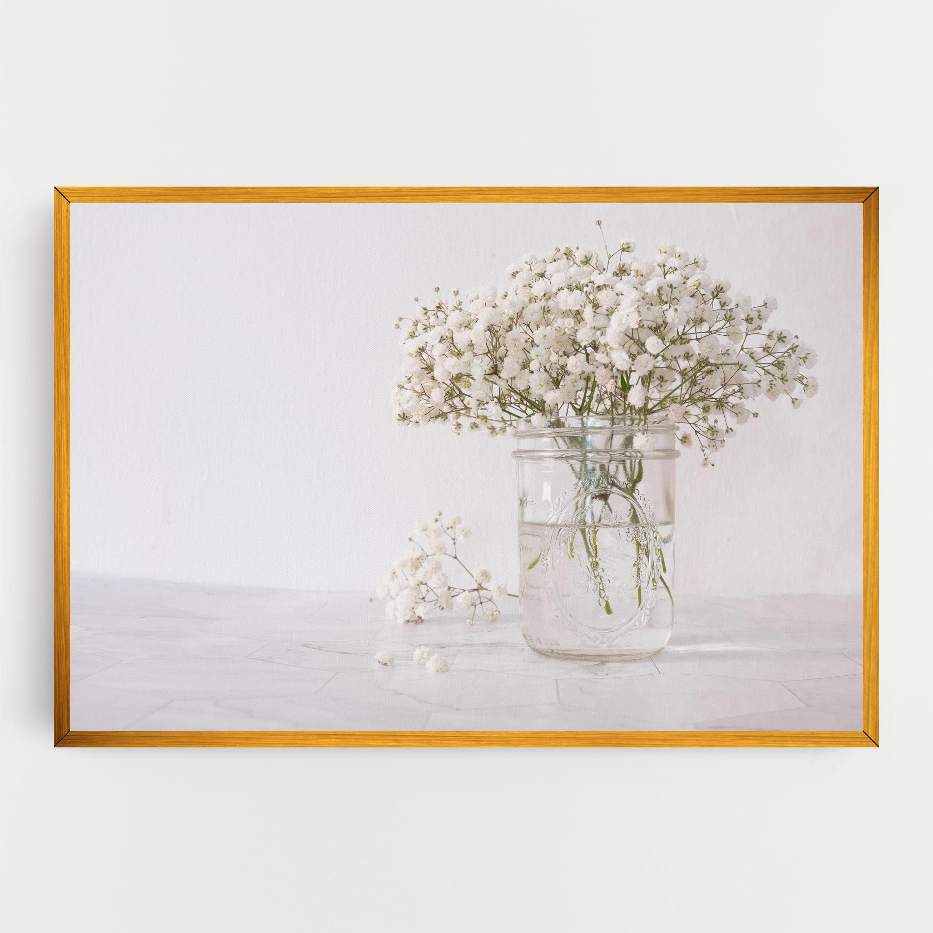 White Tiny Flower Vase mockup 0