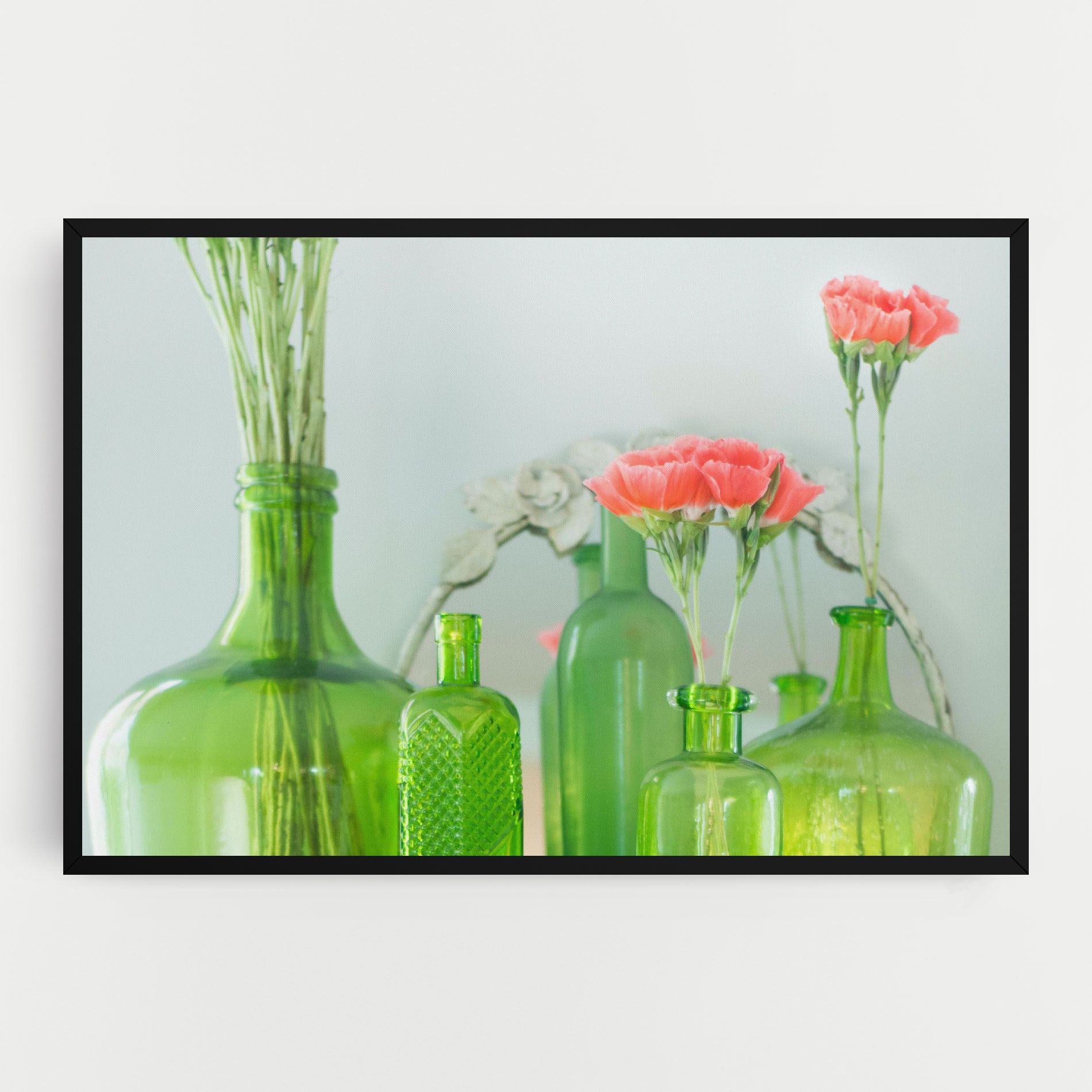 Green Vase Flowers mockup 0