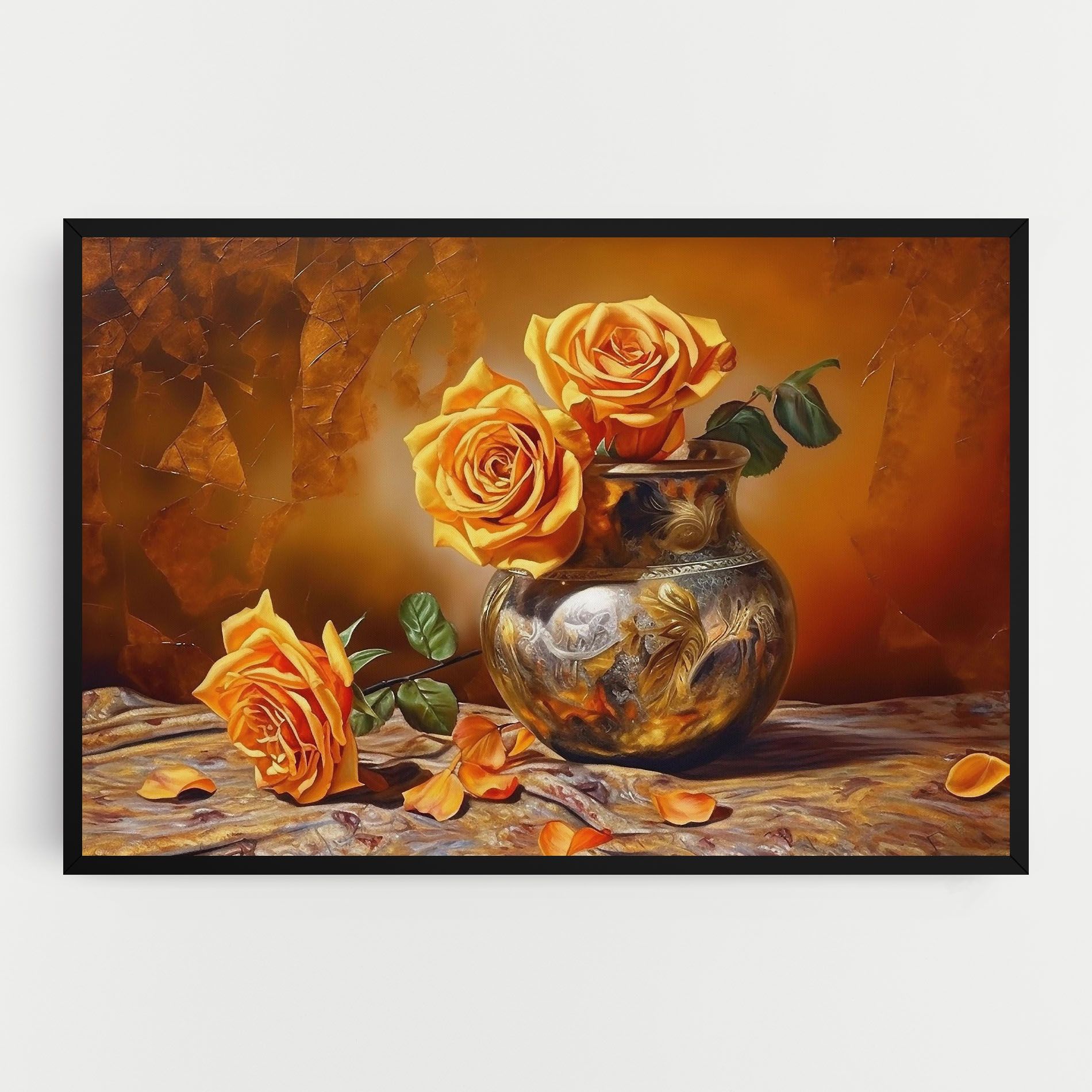 Orange Roses Vase mockup 0
