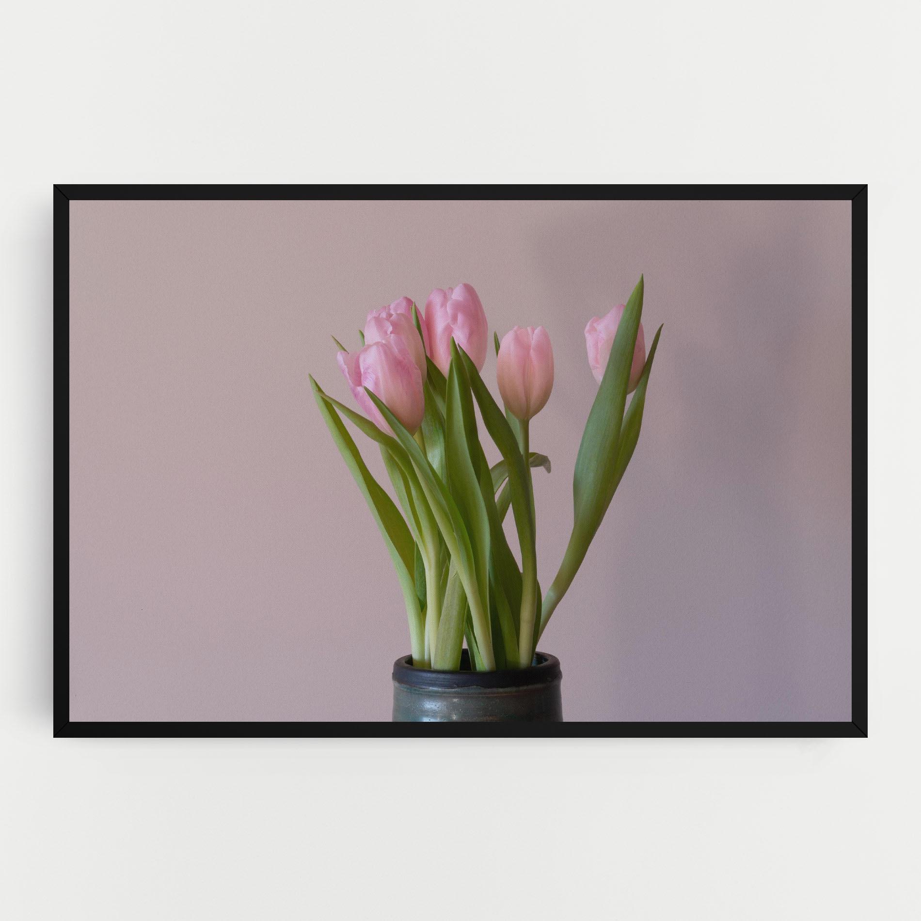Картина на платно Pink Tulips Vase mockup 0