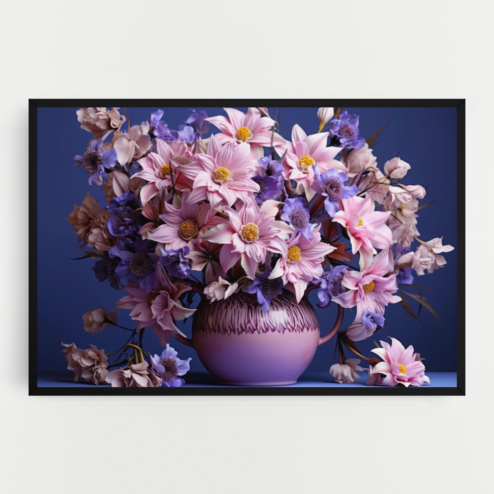 Картина на платно Purple Vase Flowers mockup 0