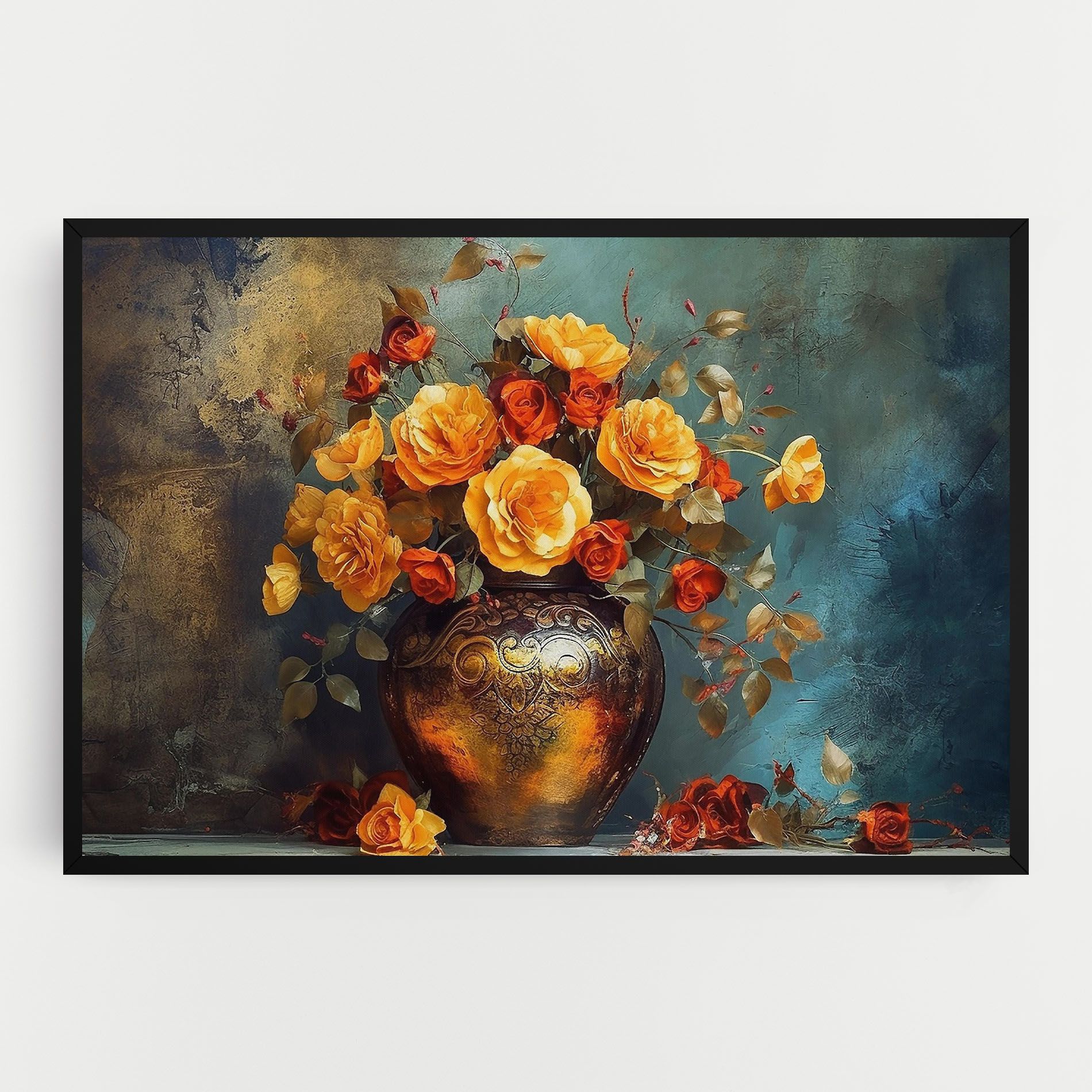 Red Orange Flower Vase mockup 0