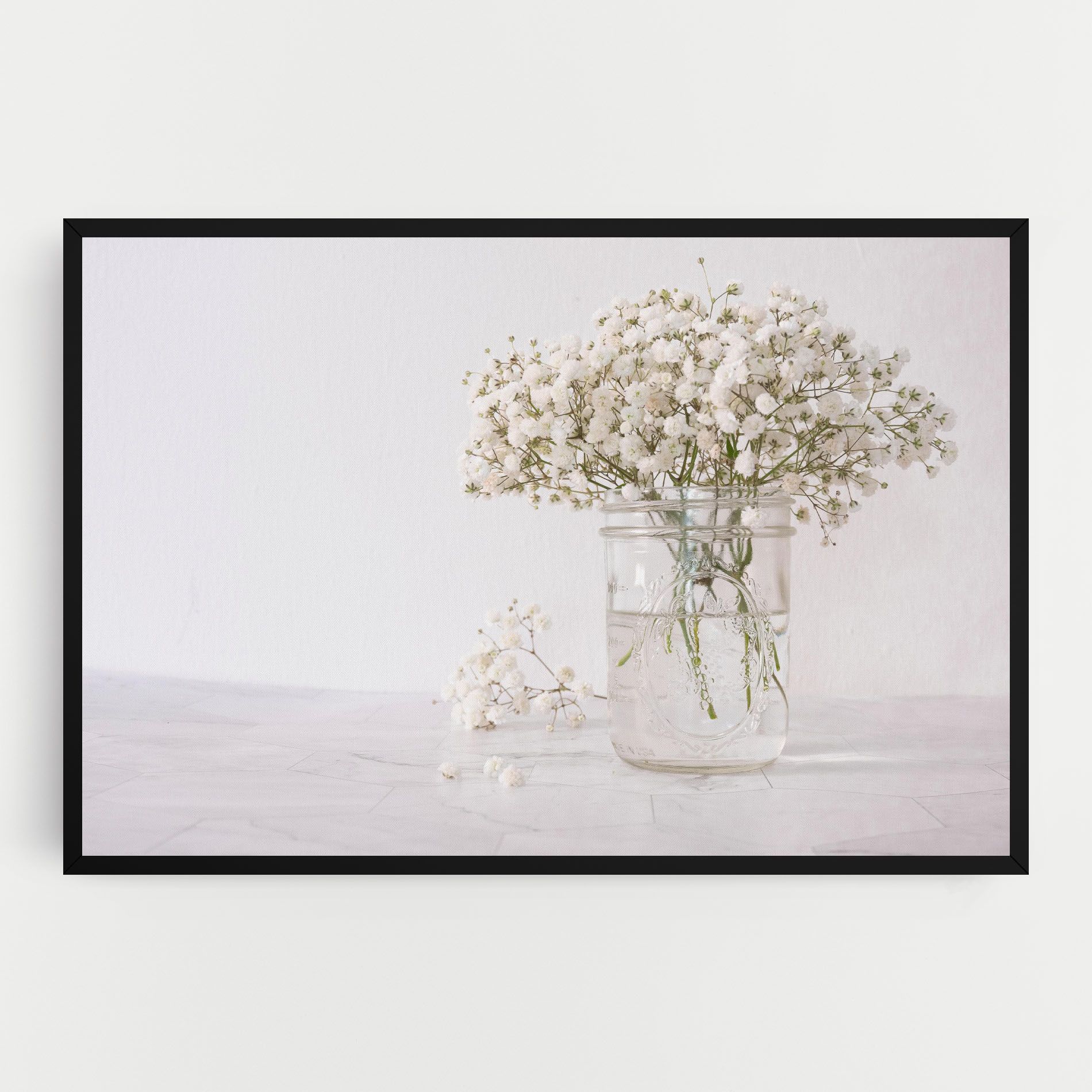 White Tiny Flower Vase mockup 0