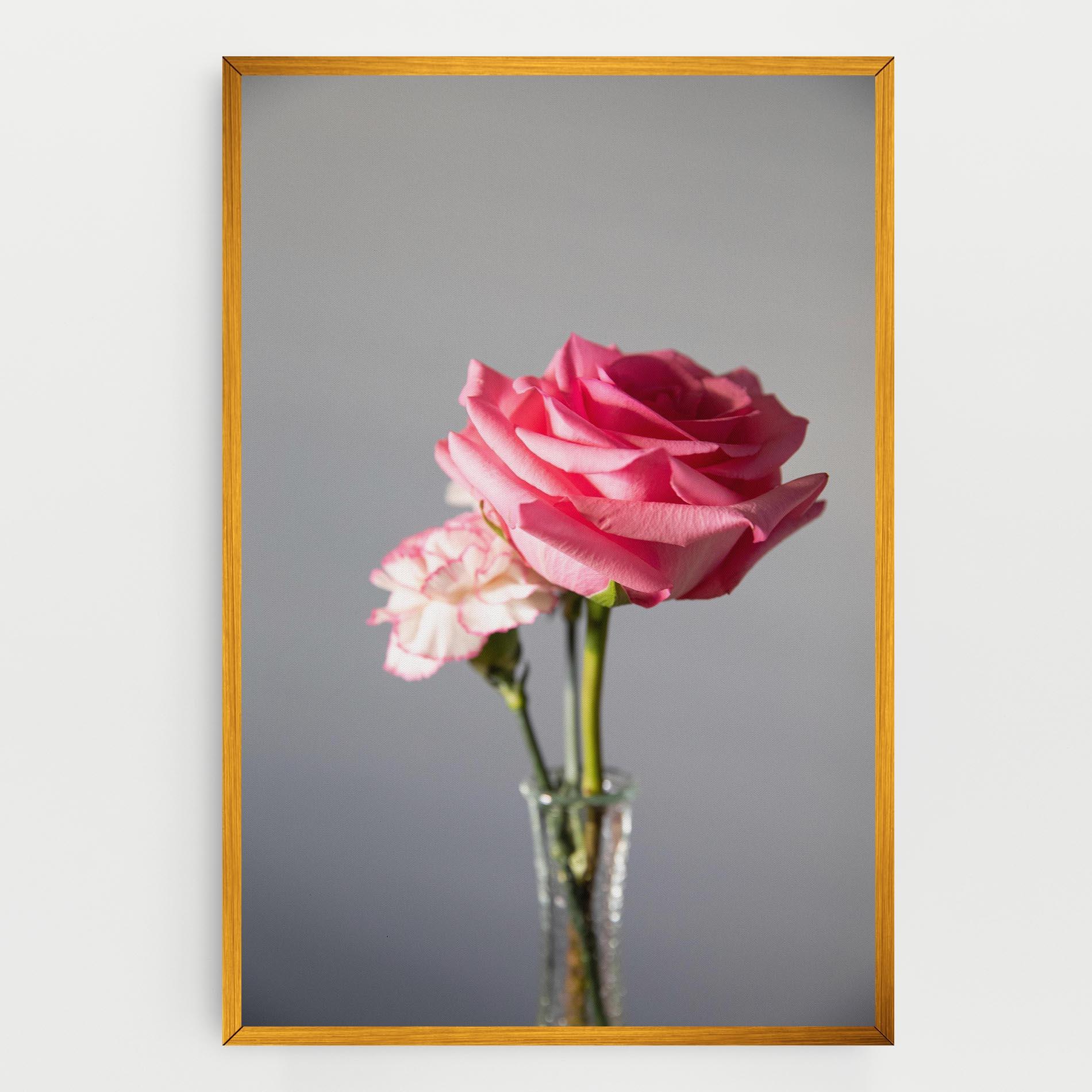 Картина на платно Big Pink Rose Vase mockup 0