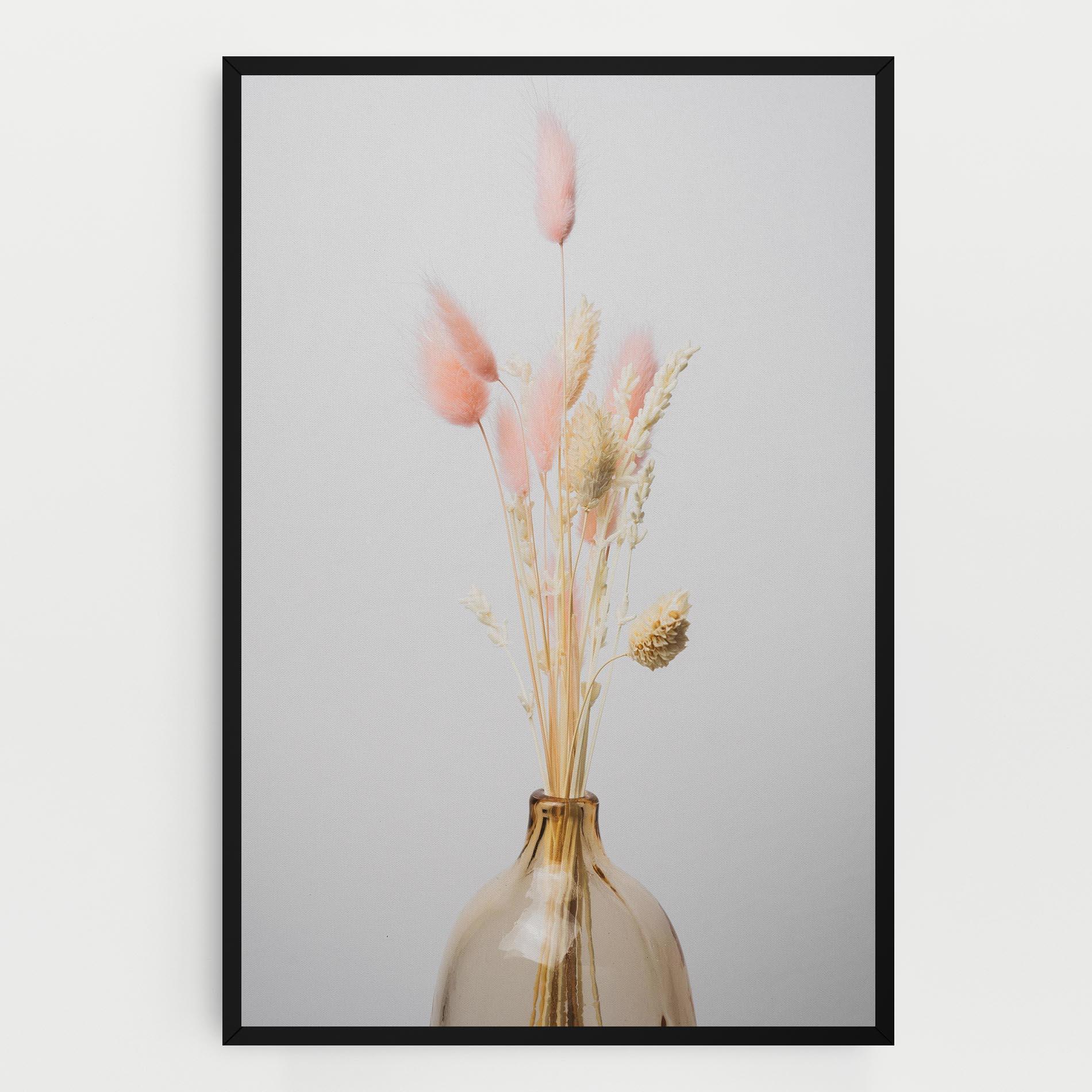 Картина на платно Pink Cream Flower Vase mockup 0
