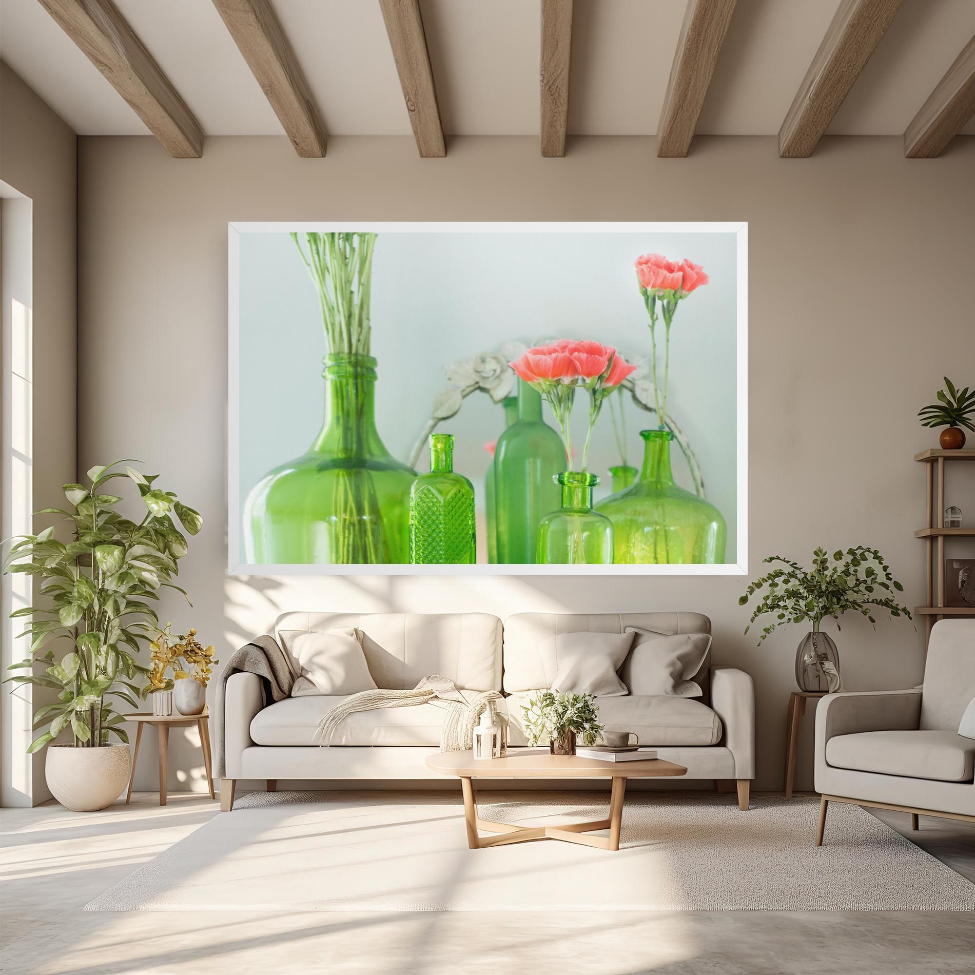 Green Vase Flowers mockup 6