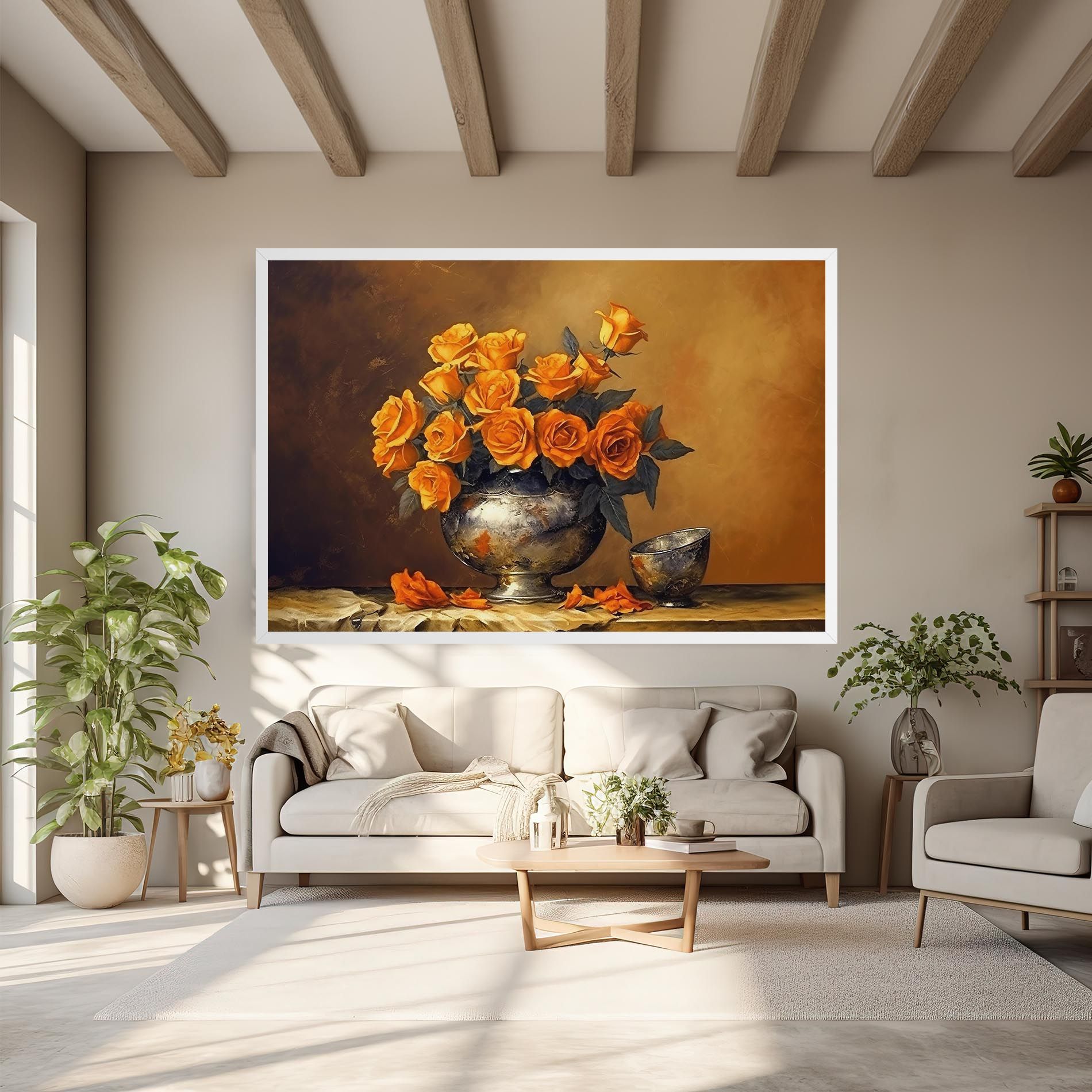 Orange Rose Vase mockup 6