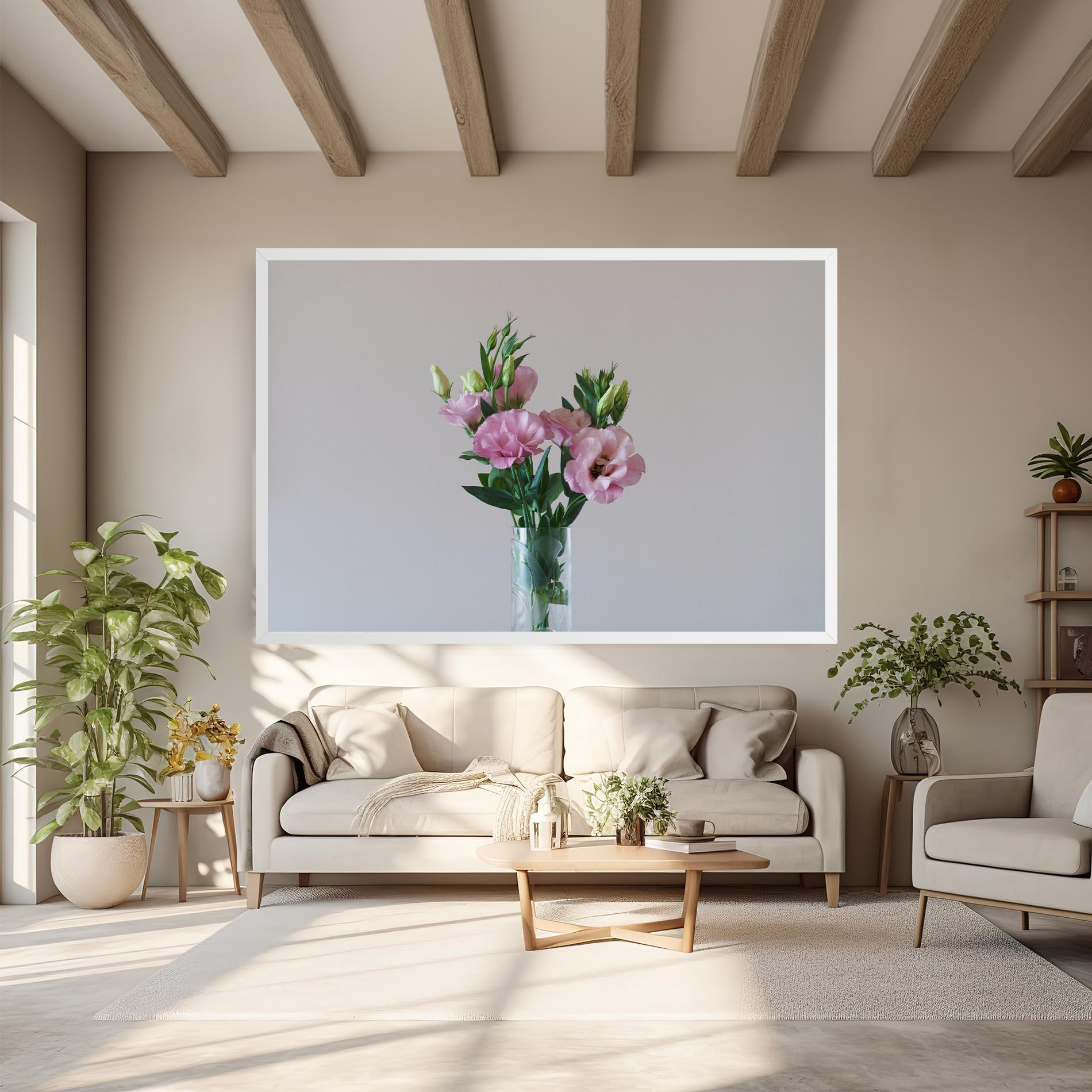 Картина на платно Pretty Pink Flower Vase mockup 6