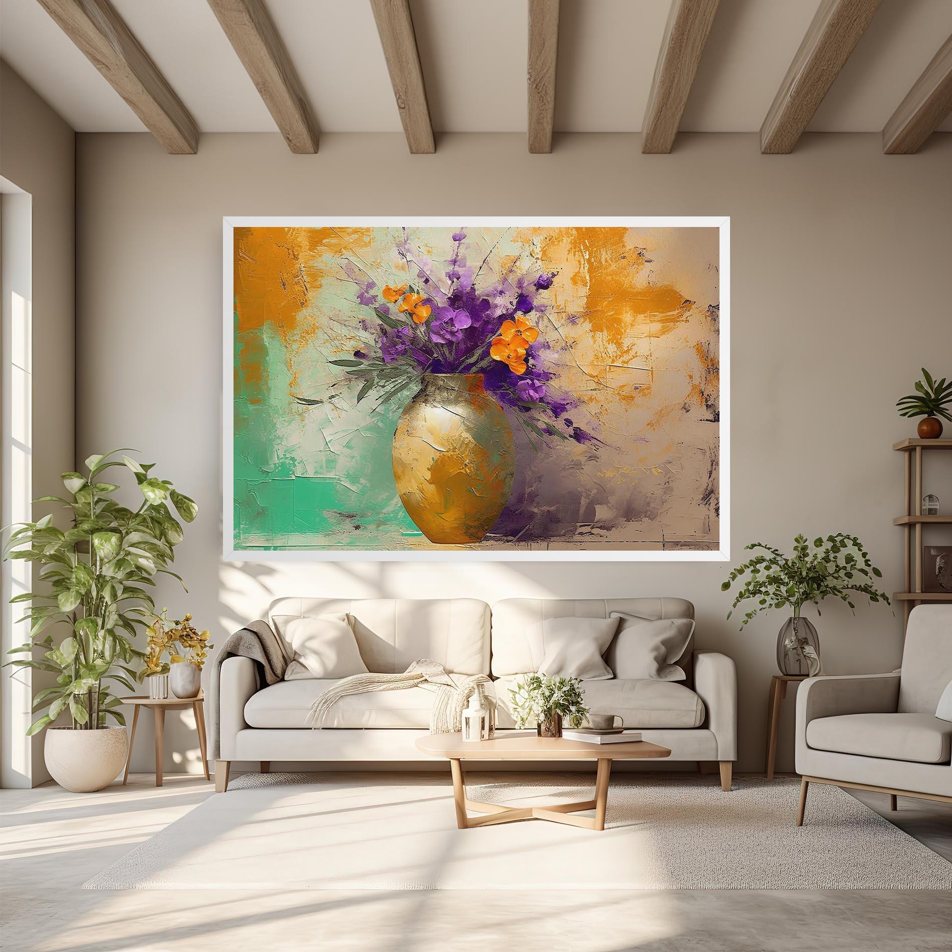 Картина на платно Purple Orange Plant Vase mockup 6