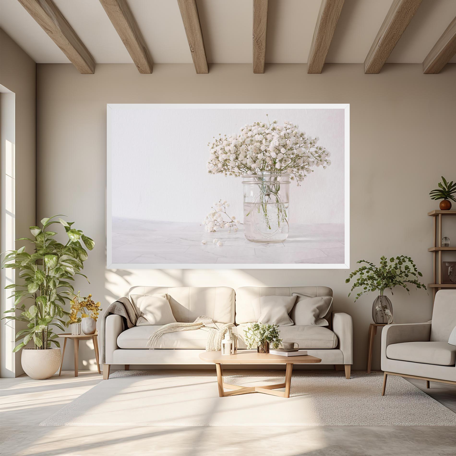 Картина на платно White Tiny Flower Vase mockup 6